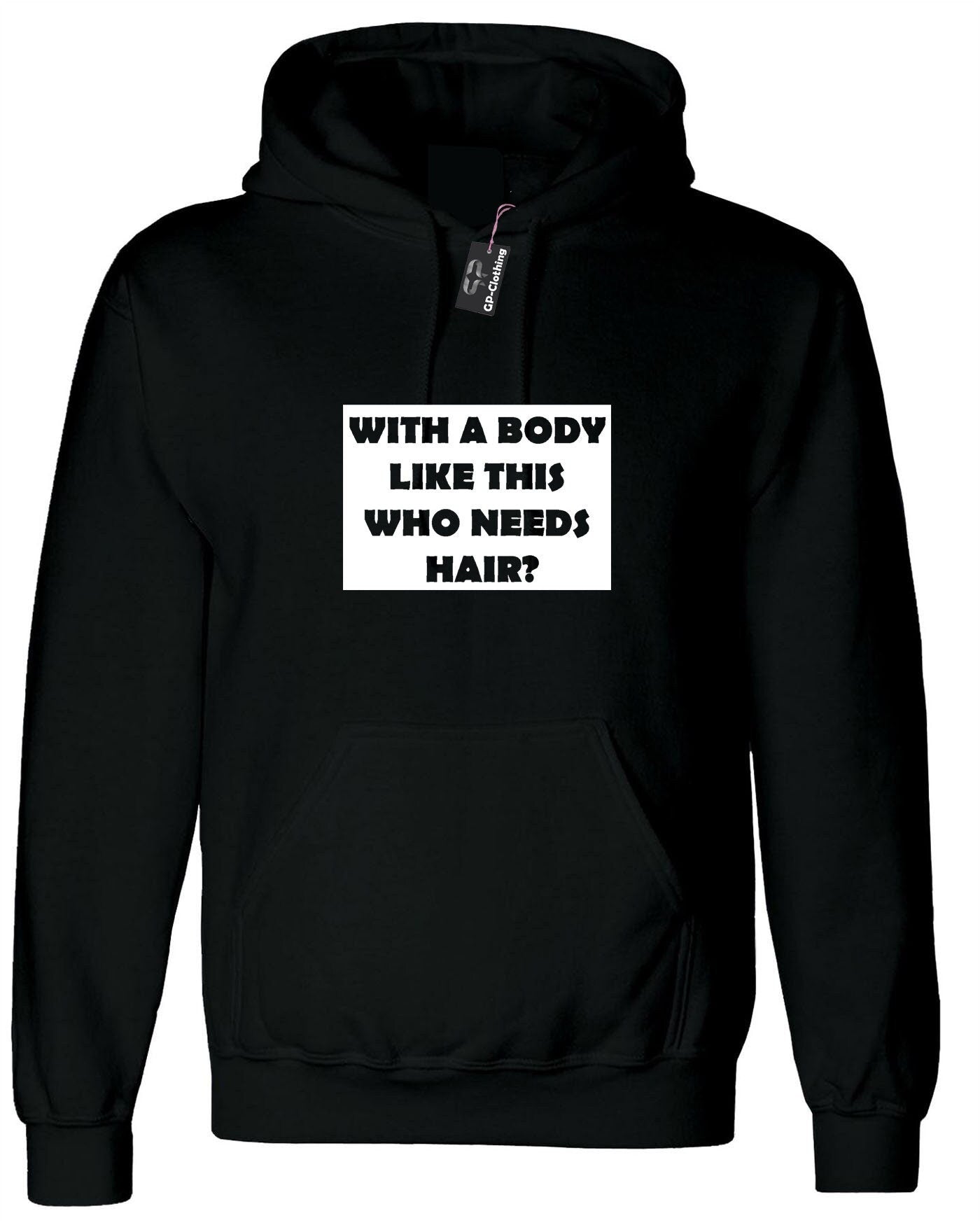 Who needs hair with the body like this funny gift for dad father uncle friend bald hoodie hoody hood hooded present for bald people