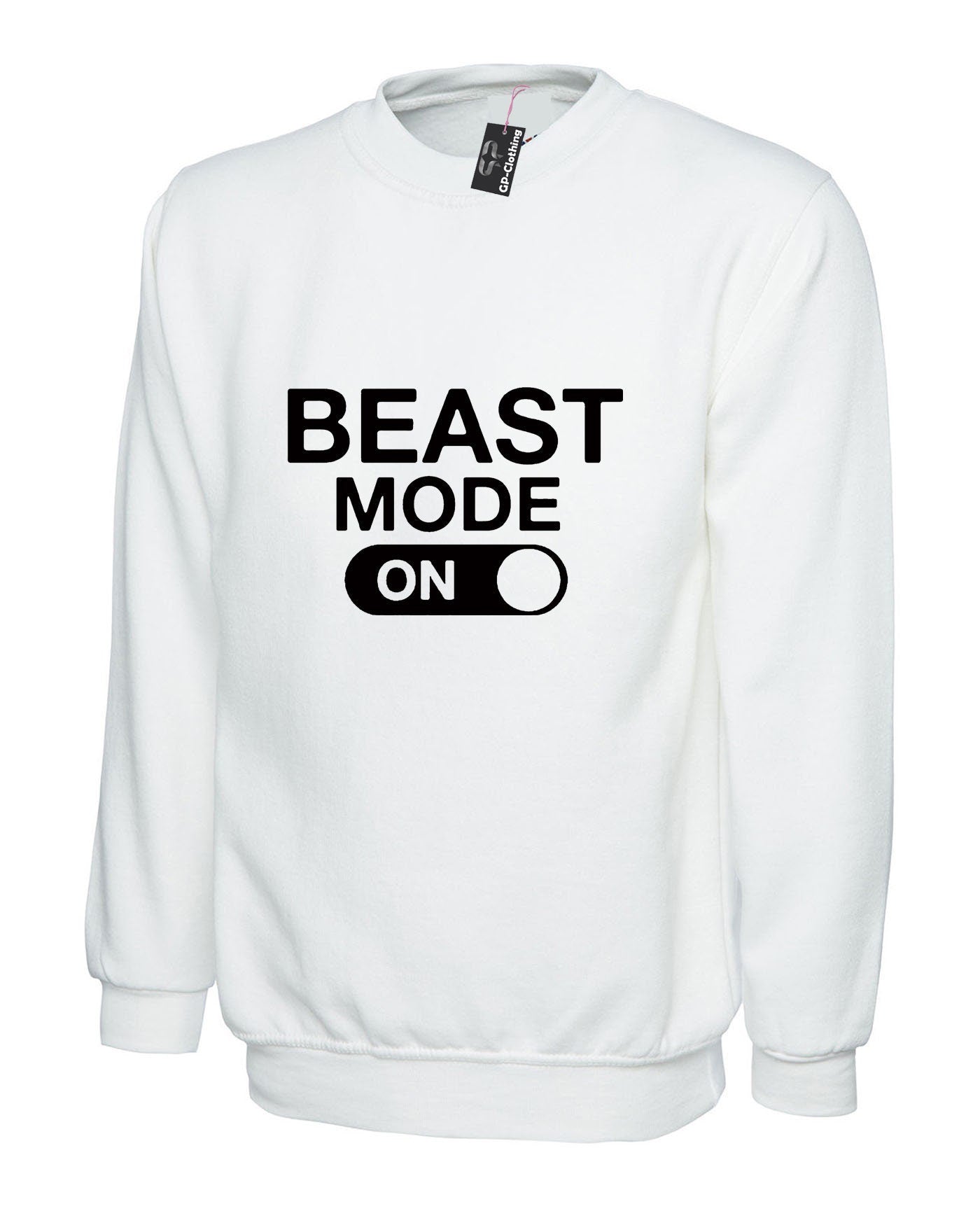 Beast mode on sweatshirt jumper sweater shirt mens funny gym no pain no gain cardio training muscle motivation mma boxing top