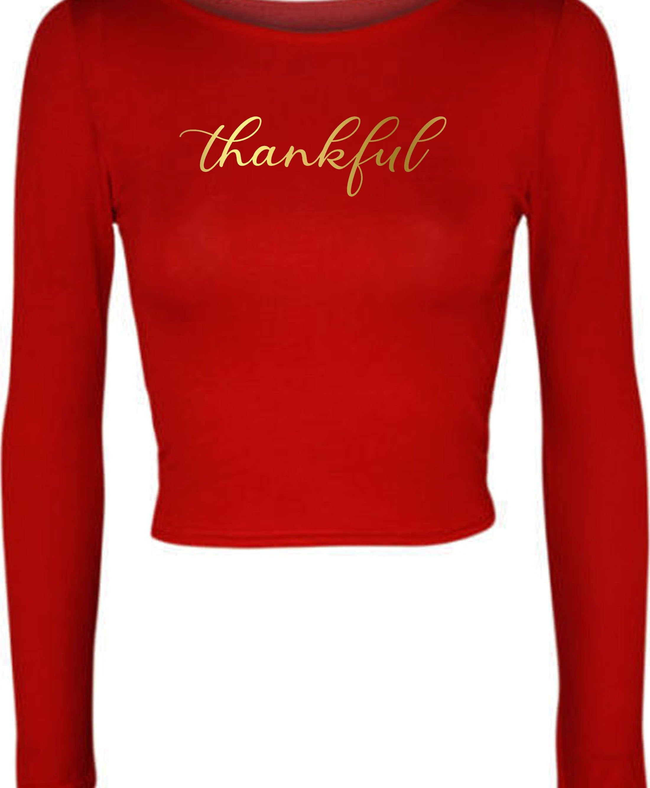 Thankful crop tops crop-tops croptop thanksgiving birthday gift christmas present xmas top ladies women unisex top