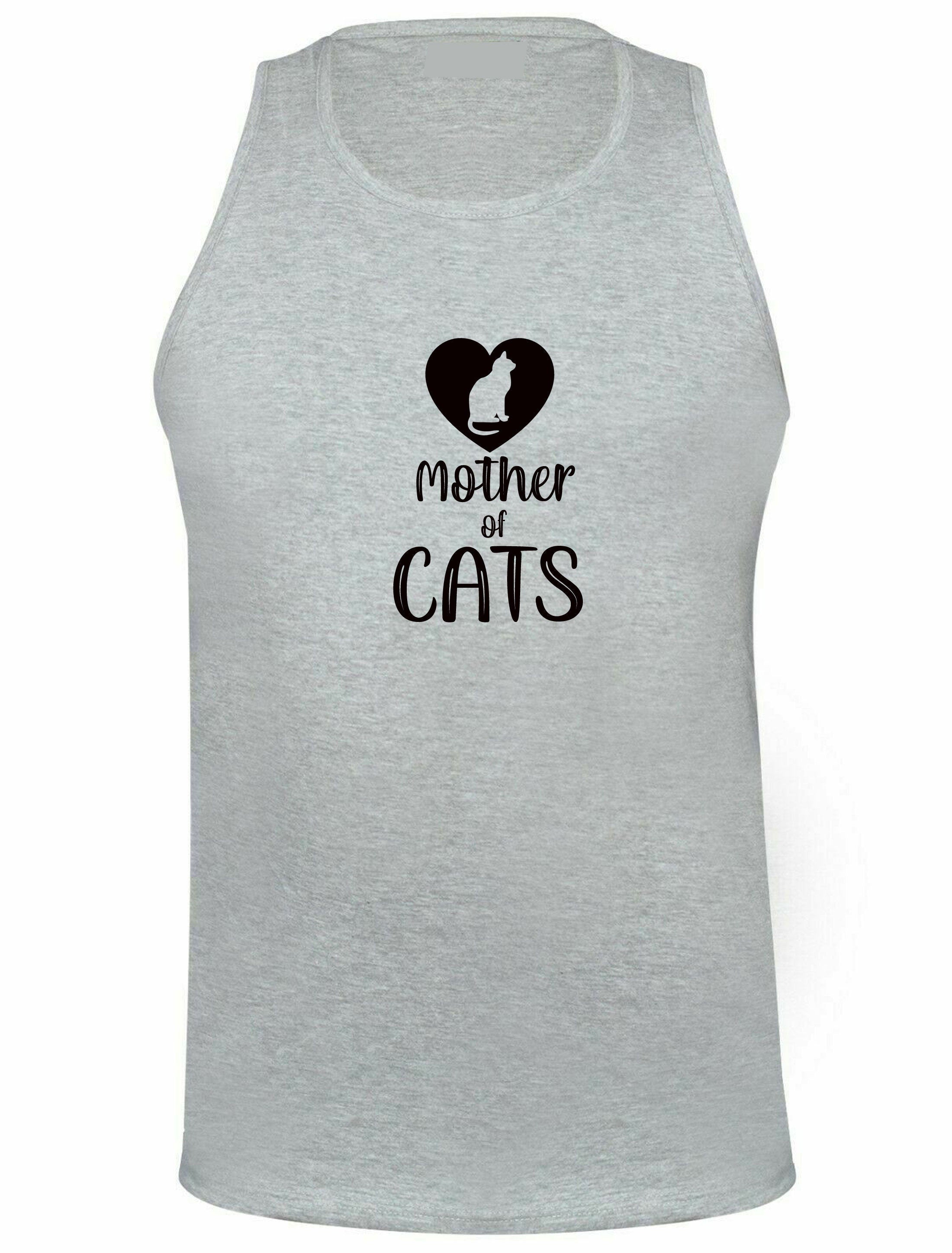 Mother of cats funny vest vests top tank gym workout ladies womens birthday gift xmas top christmas present for cat lovers parody joke