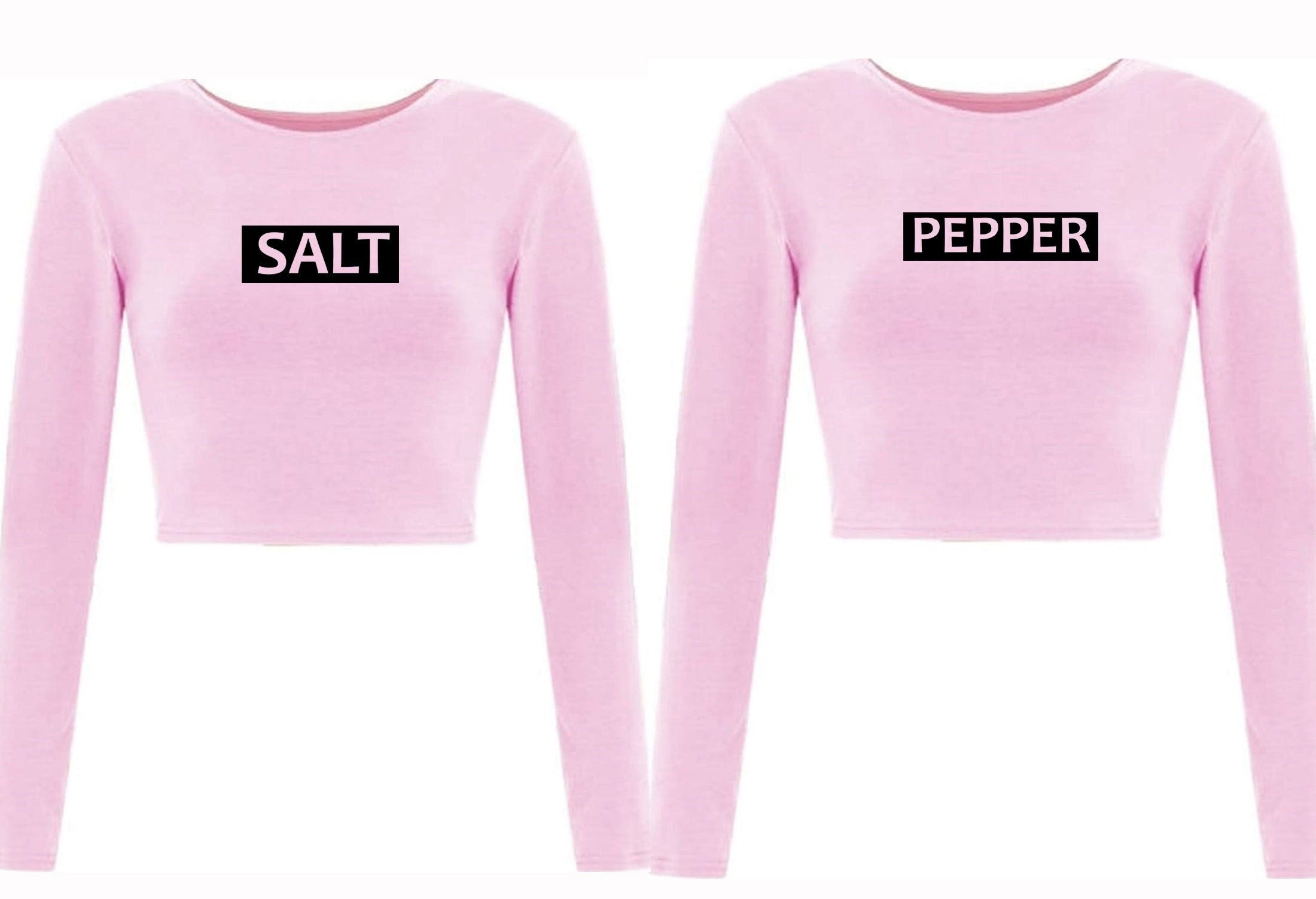 Couple matching tops for best friends crop tops croptop crop-top salt and pepper ladies unisex womens bff unisex funny