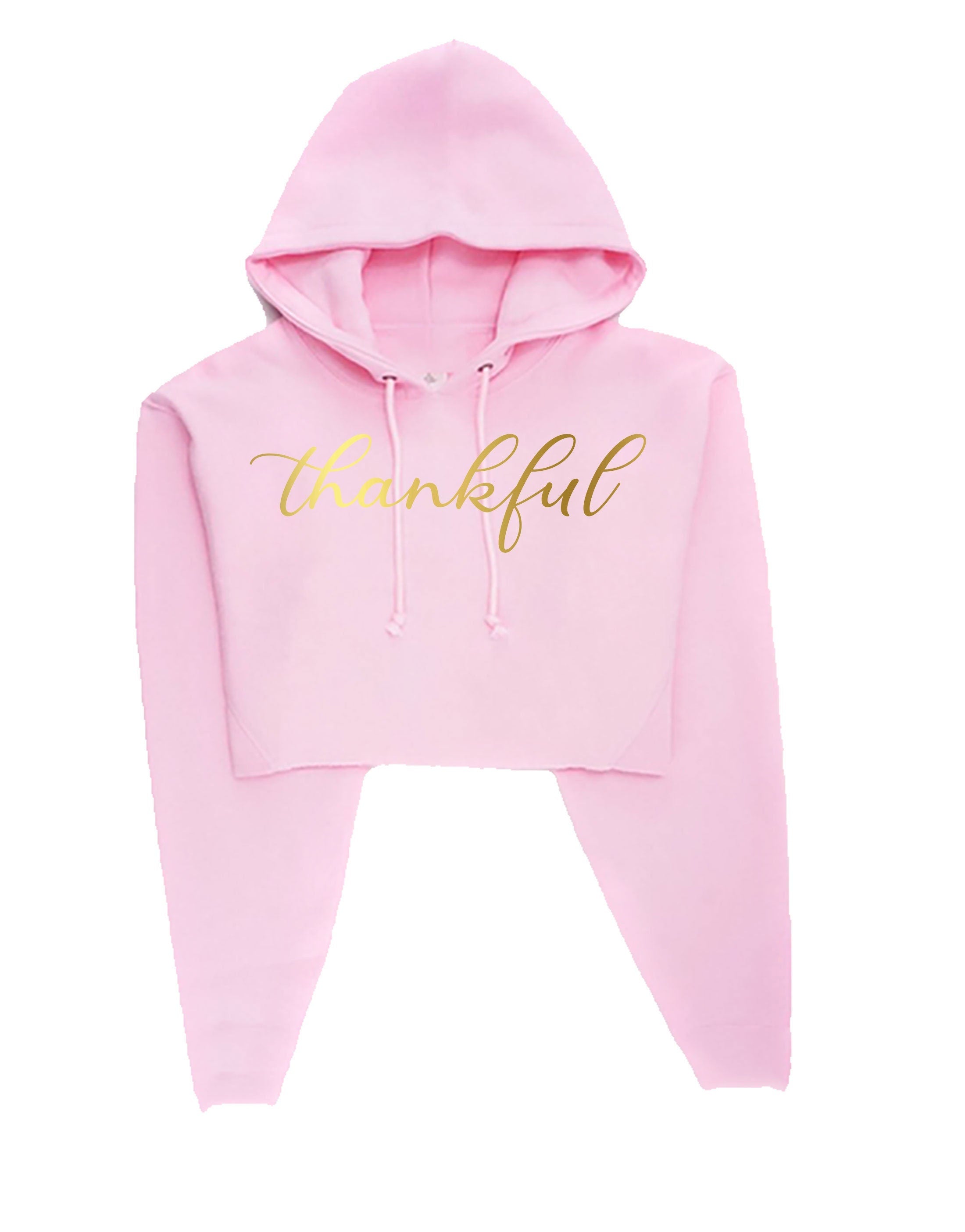 Thankful crop tops hoodie crop-tops hoody croptop hood thanksgiving birthday gift christmas present xmas top ladies women unisex top