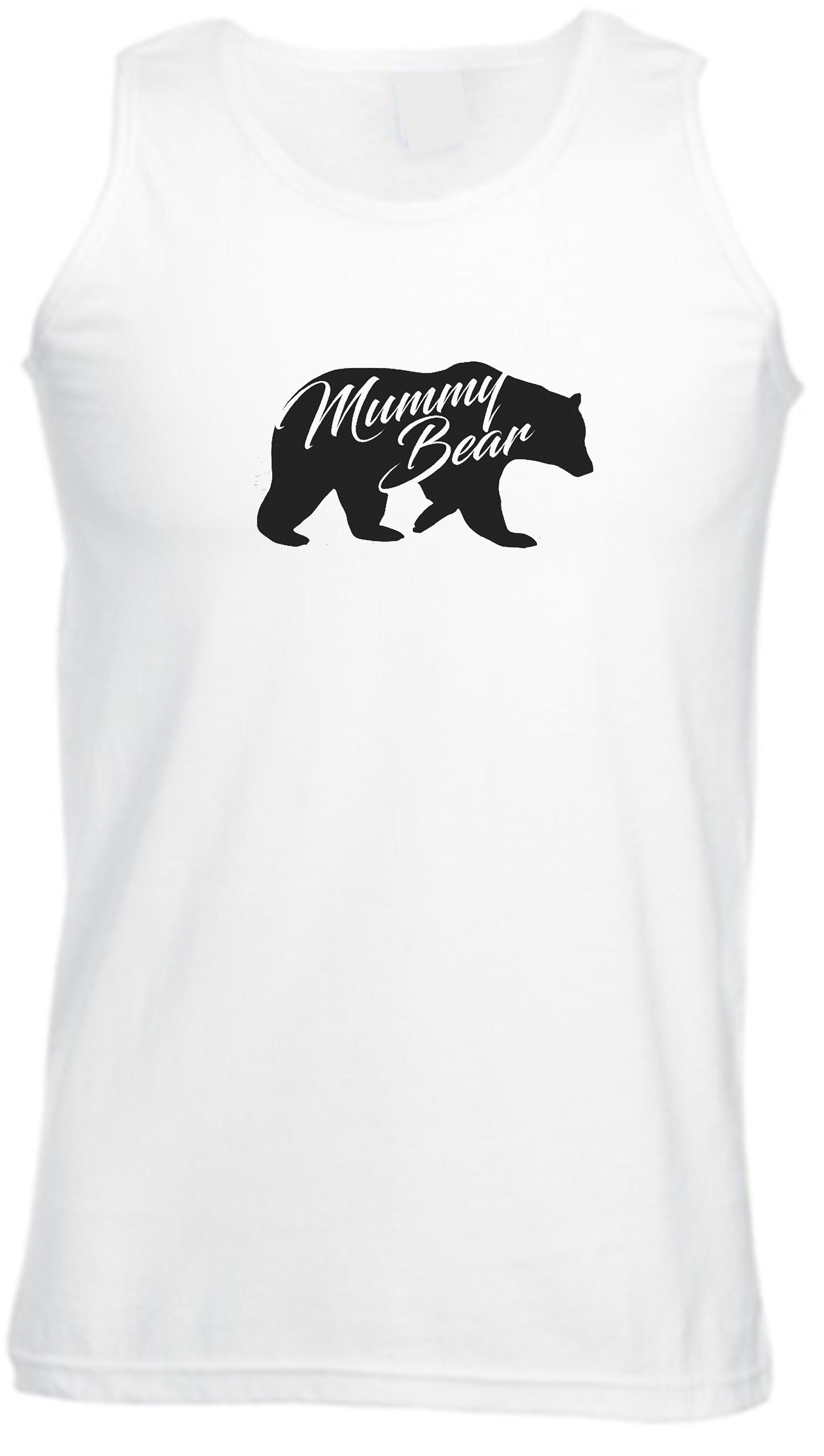 Mummy bear vest vests gym workout exercise yoga ladies & unisex sizes womens mother's day birthday gift mum mama christmas top funny present