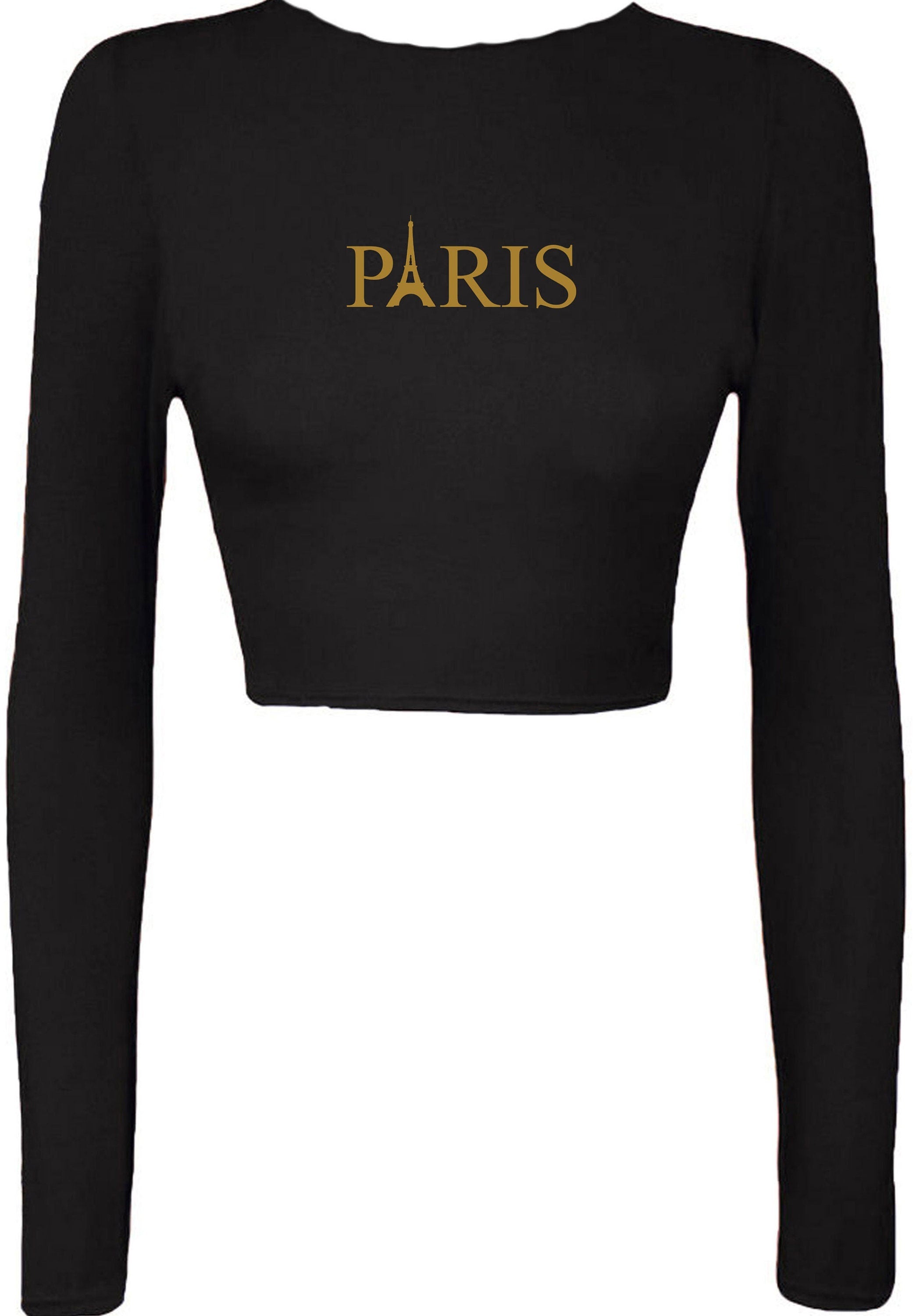 Paris crop tops crop-tops long sleeve i love france love paris tourism to france tourist top gift holiday trip unisex effel tower