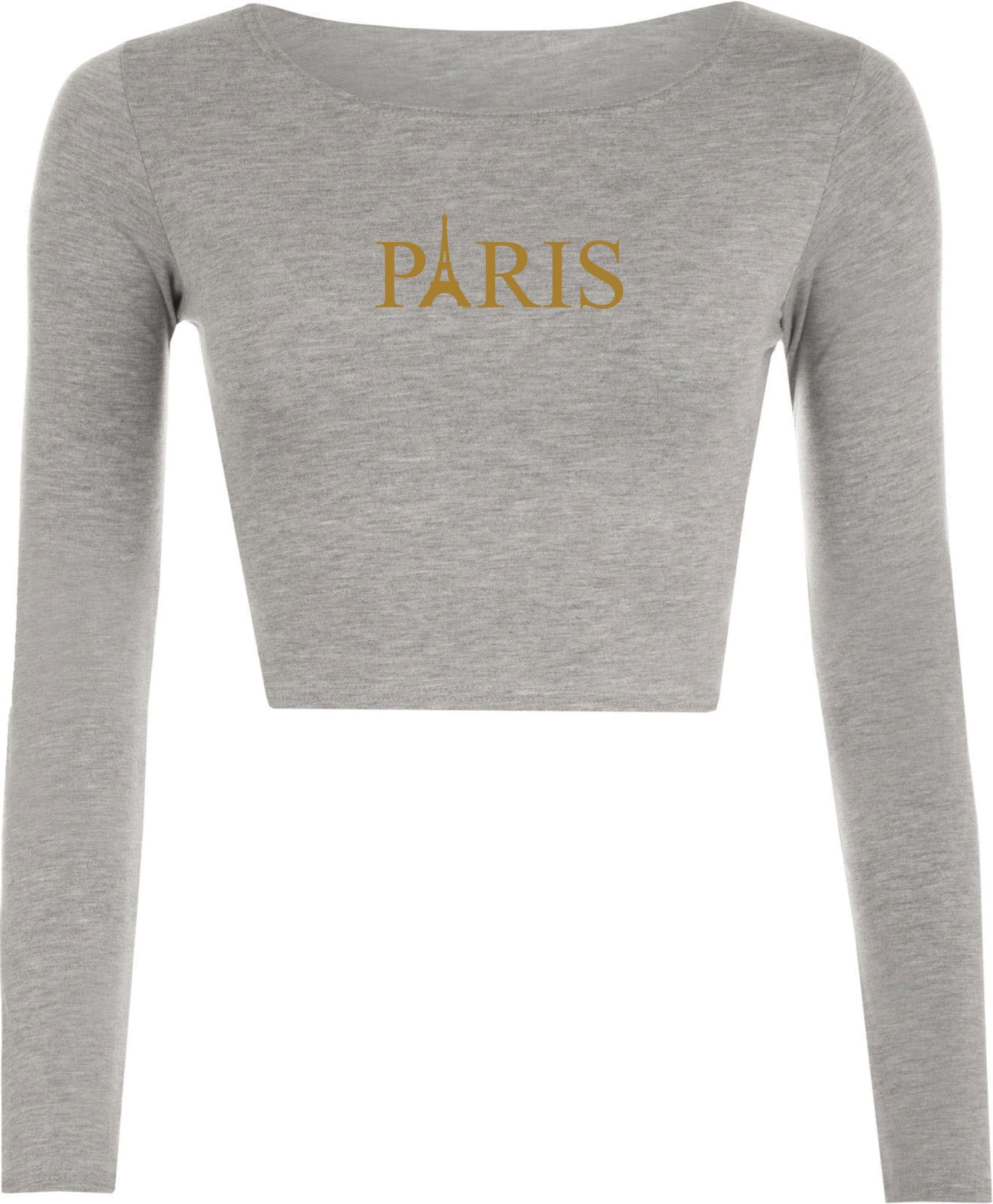 Paris crop tops crop-tops long sleeve i love france love paris tourism to france tourist top gift holiday trip unisex effel tower