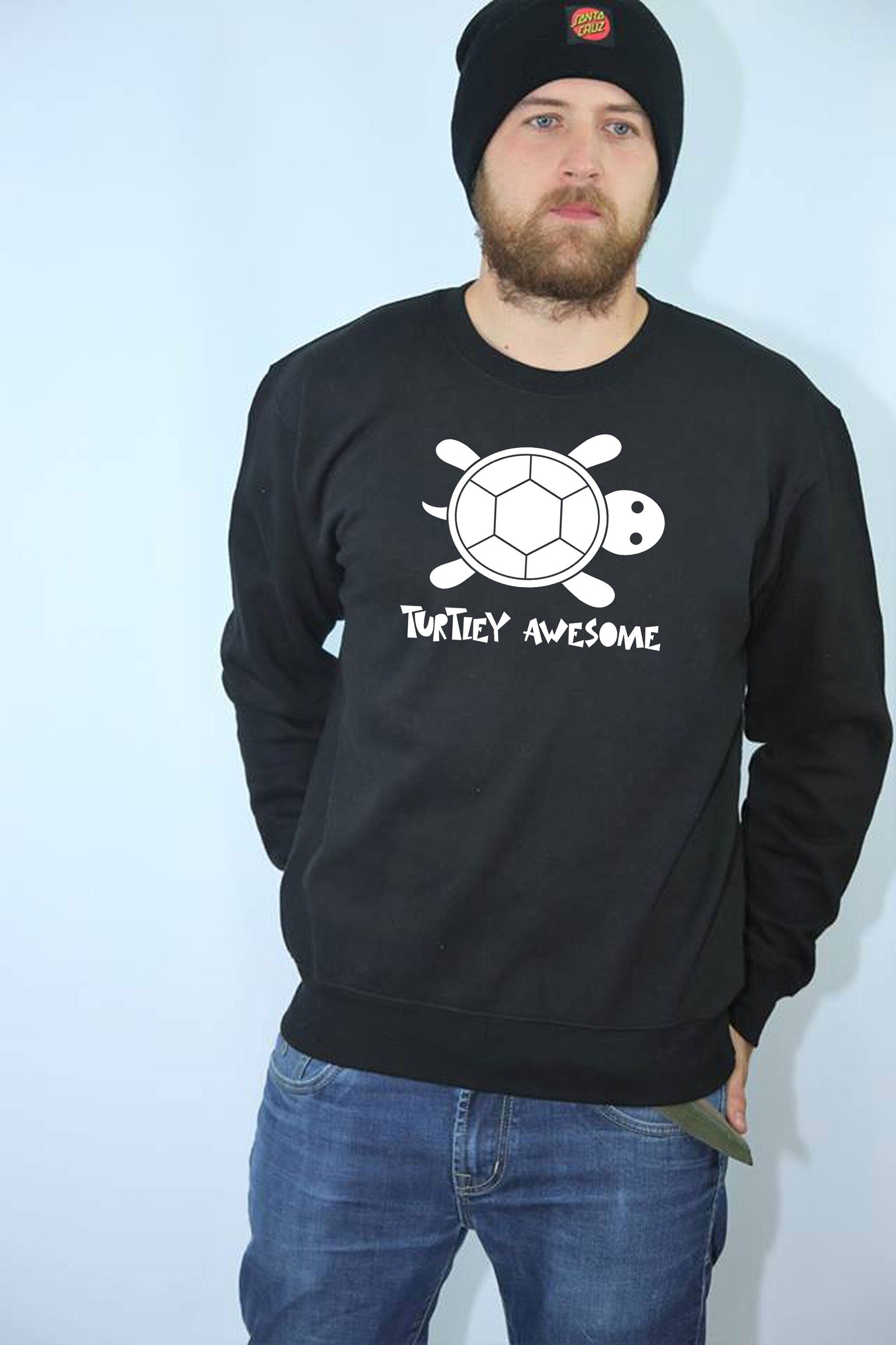 Turtley awesome sweatshirt jumper sweater shirt funny turtle cute awesome animal lover slow and steady joke birthday xmas gift unisex