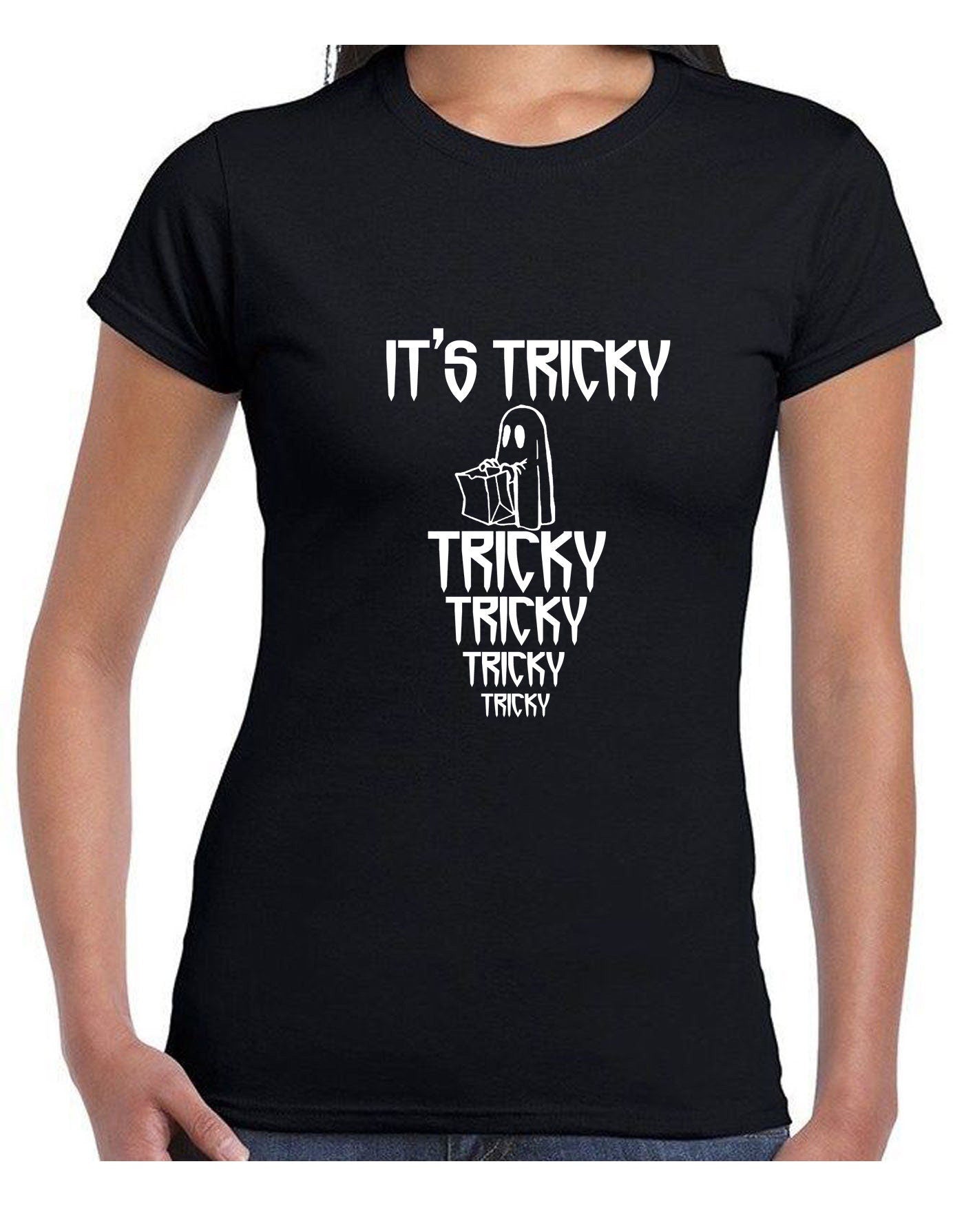 Its tricky funny tshirt t-shirt t shirt tee shirt halloween gift uni horror top boo present uni mens party wear ladies top