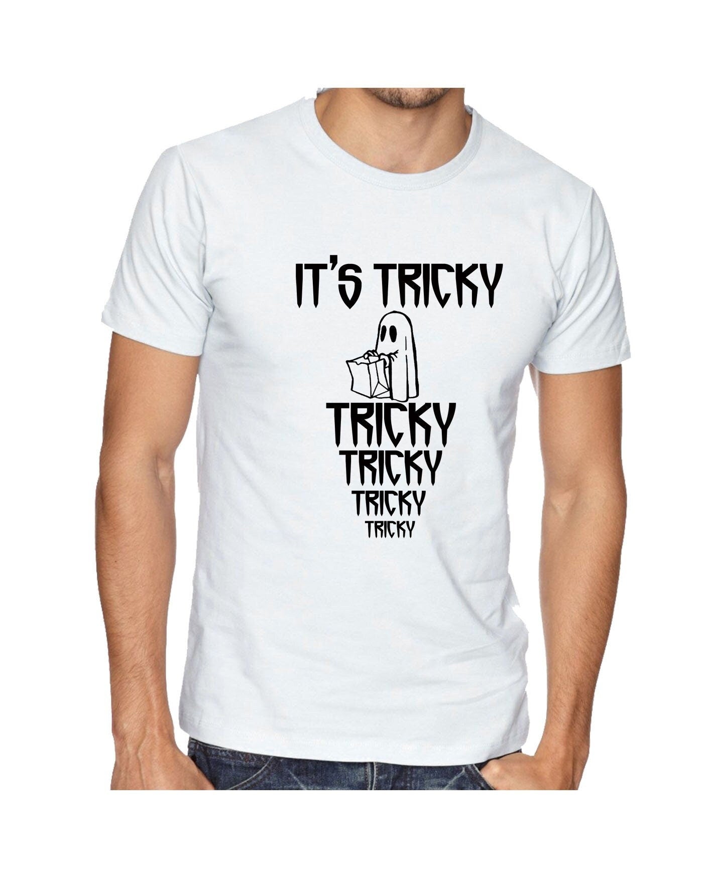 Its tricky funny tshirt t-shirt t shirt tee shirt halloween gift uni horror top boo present uni mens party wear ladies top