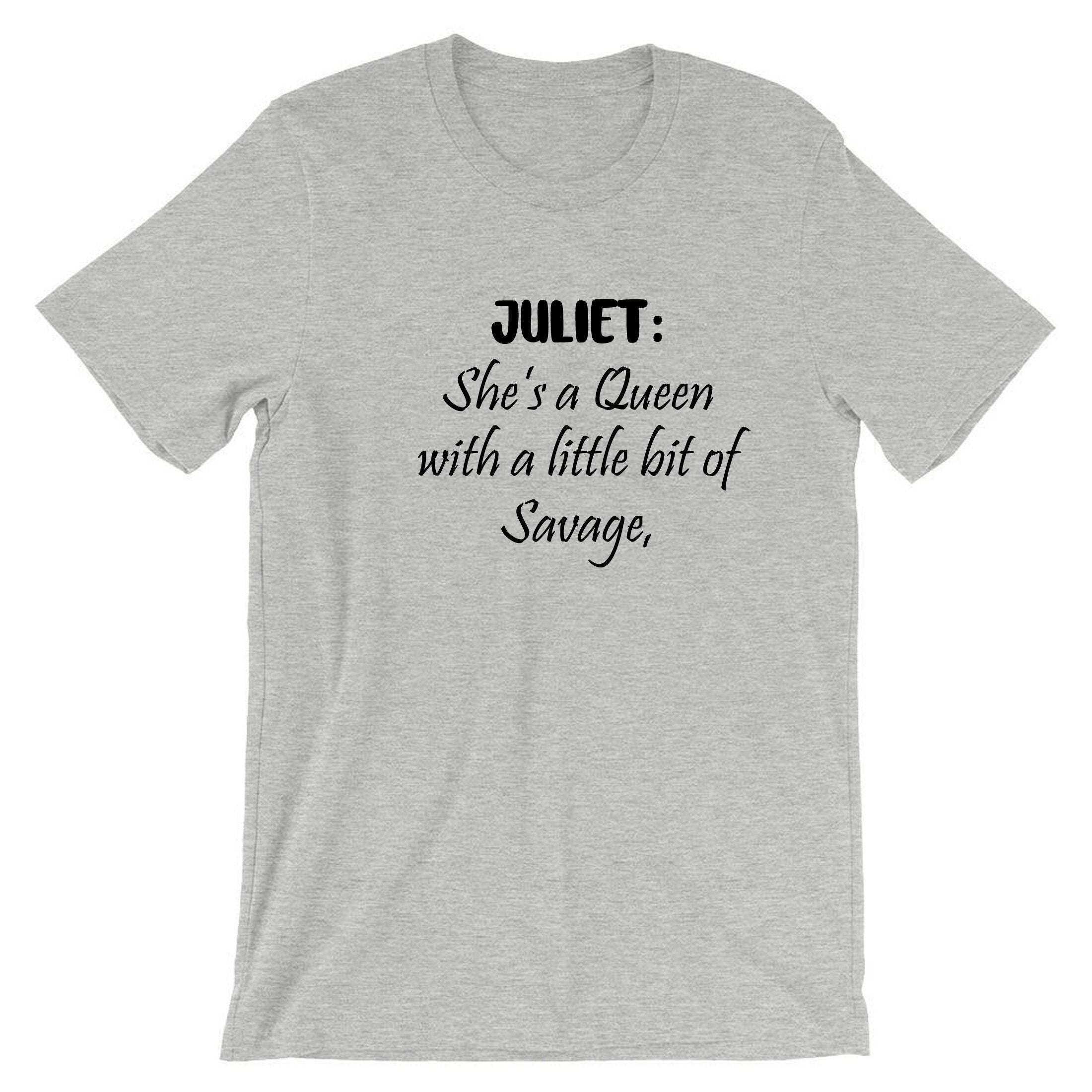 She's a queen with a little bit of savage funny ladies personalized customized tshirt t-shirt t shirt tee shirt eid birthday gift