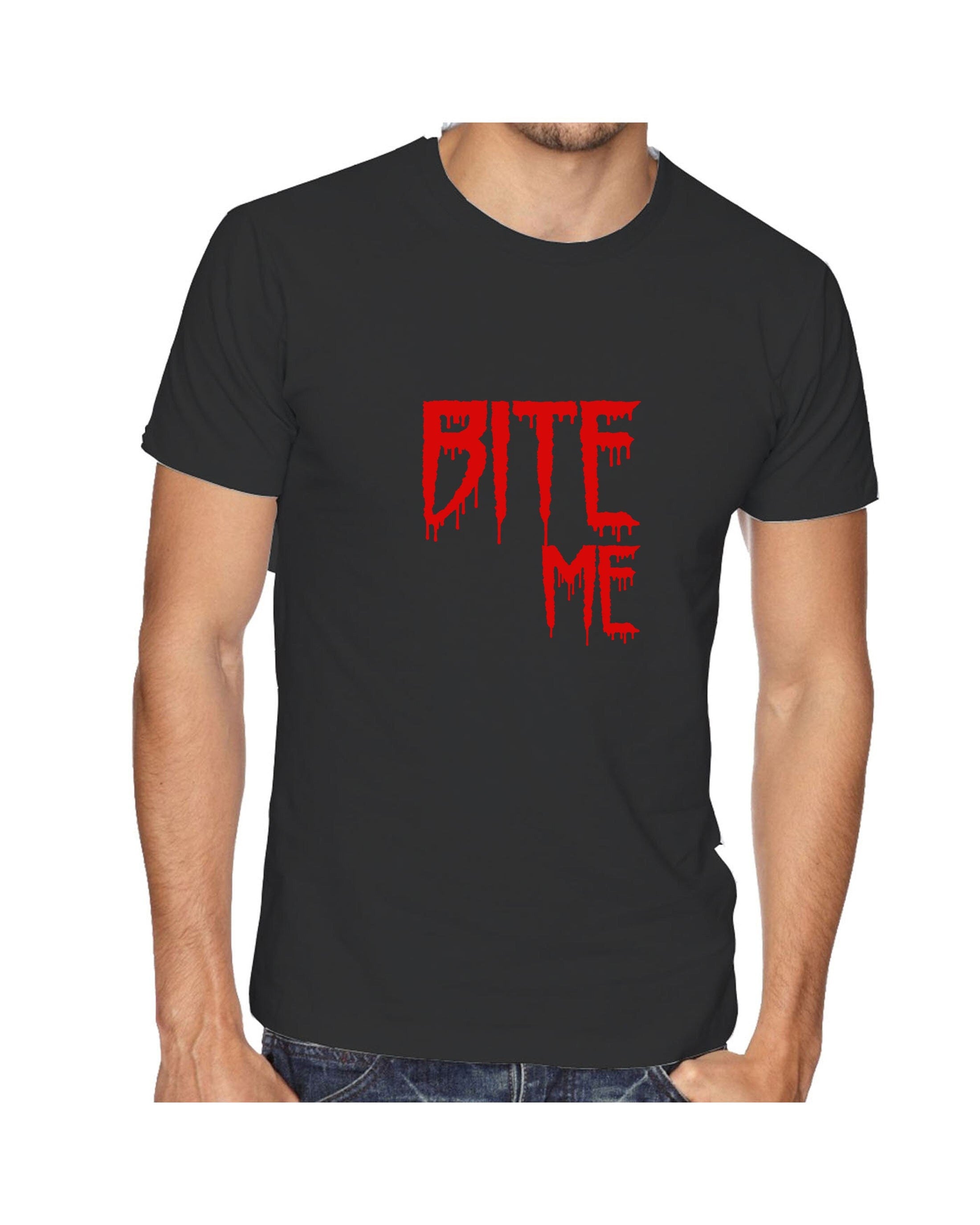 Bite me t shirt tshirt t-shirt tee shirt funny mens womens top halloween outfit valentines vampire top ladies unisex gf bf