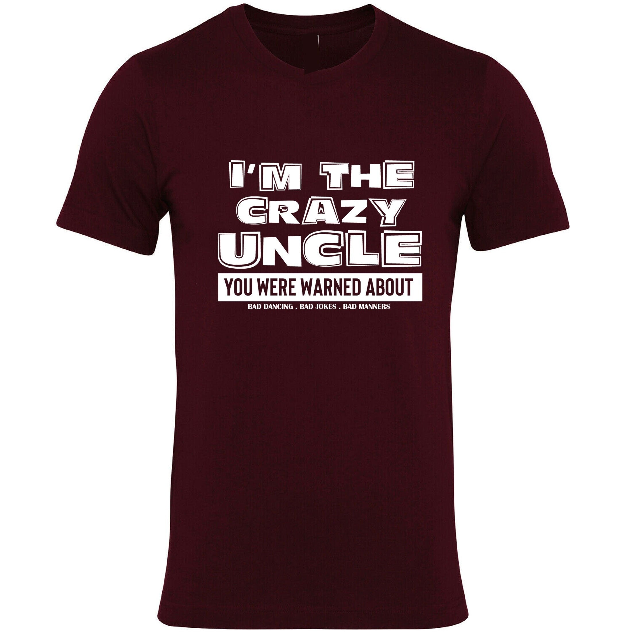 Mens i'm the crazy uncle you were warned about tshirt t shirt t-shirt tee shirt funny birthday party christmas gift for uncles bad jokes