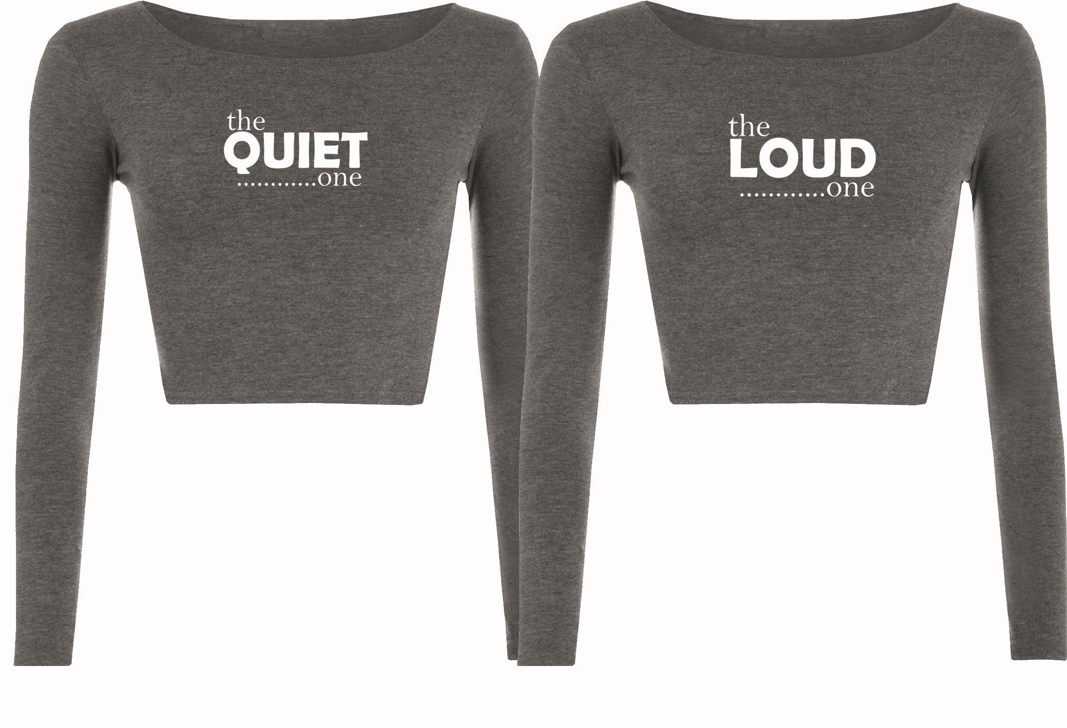 Couple matching tops for best friends crop tops croptop crop-top the quiet one the loud one ladies womens bff unisex funny