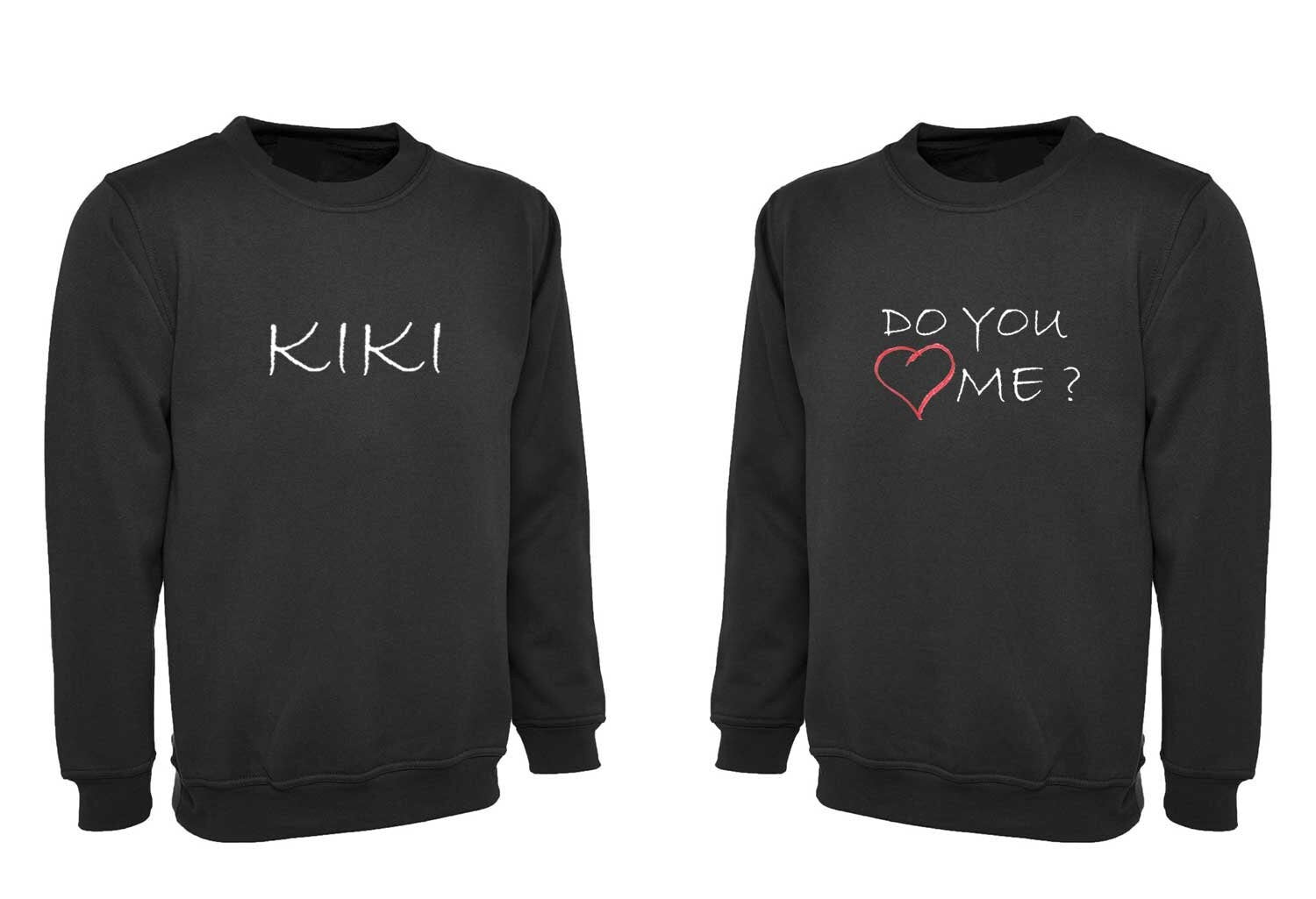 Couple matching funny sweatshirt jumper sweater shirt kiki doyouloveme music valentines gift present for couples tops cute gift