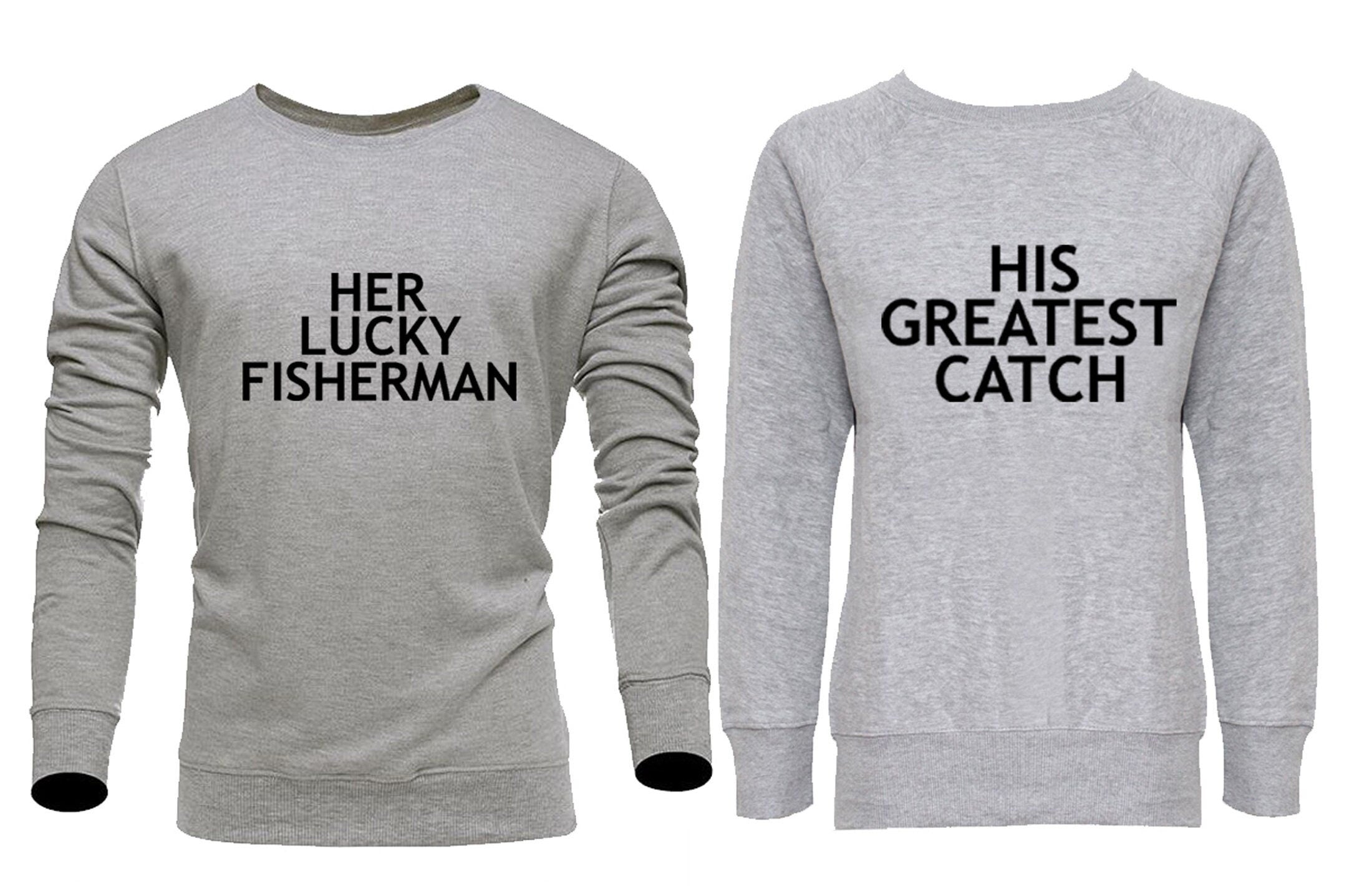 Couple matching sweatshirt jumper sweater shirt her lucky & his greatest valentines gift present for couples tops