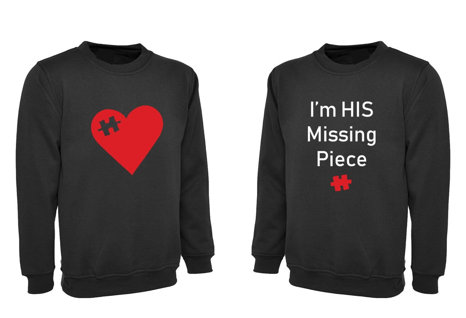 I'm his missing funny heart puzzle couple matching sweatshirt jumper sweater shirt valentines gift for married present slogan bf gf