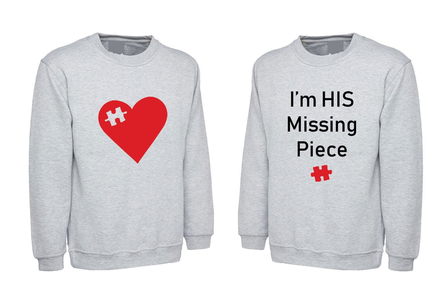 I'm his missing funny heart puzzle couple matching sweatshirt jumper sweater shirt valentines gift for married present slogan bf gf