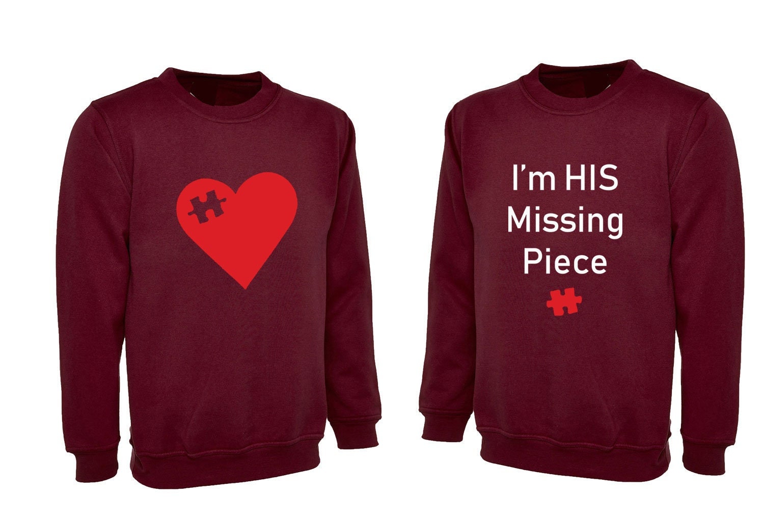 I'm his missing funny heart puzzle couple matching sweatshirt jumper sweater shirt valentines gift for married present slogan bf gf