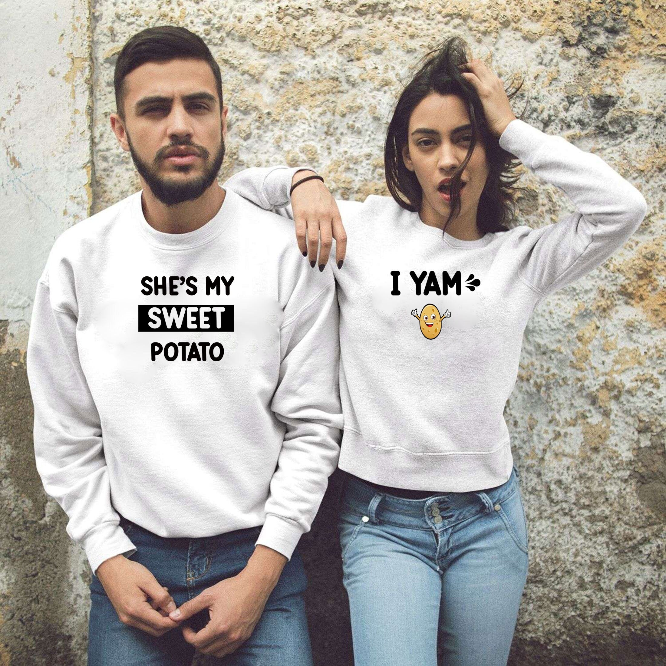 Couple matching funny shirts sweetpotato sweatshirt jumper sweater shirt joke married anniversary valentine's day unisex gf bf