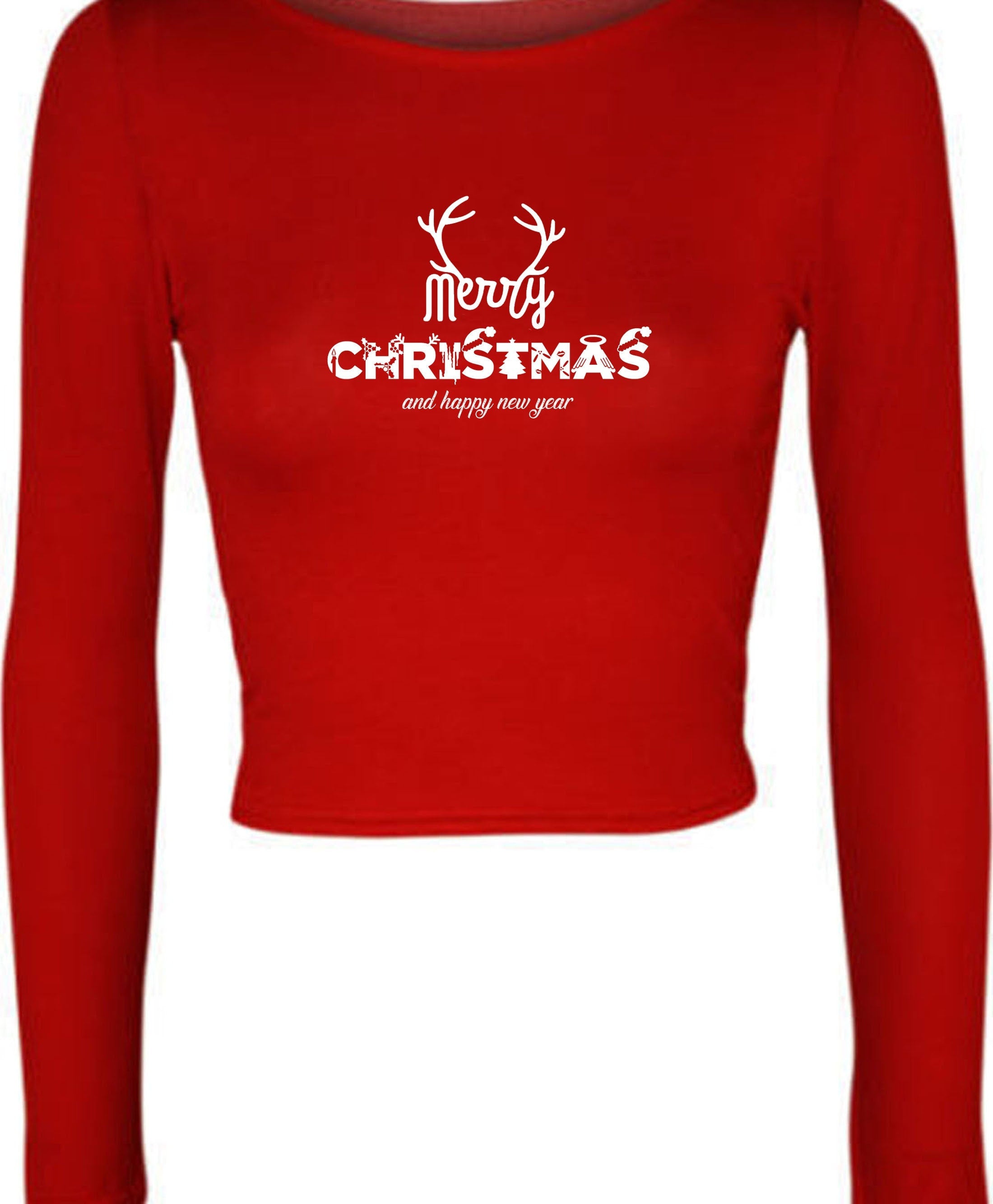 Merry christmas and happy new year crop tops croptop crop-top gift xmas present unisex top ladies mens womens top trending