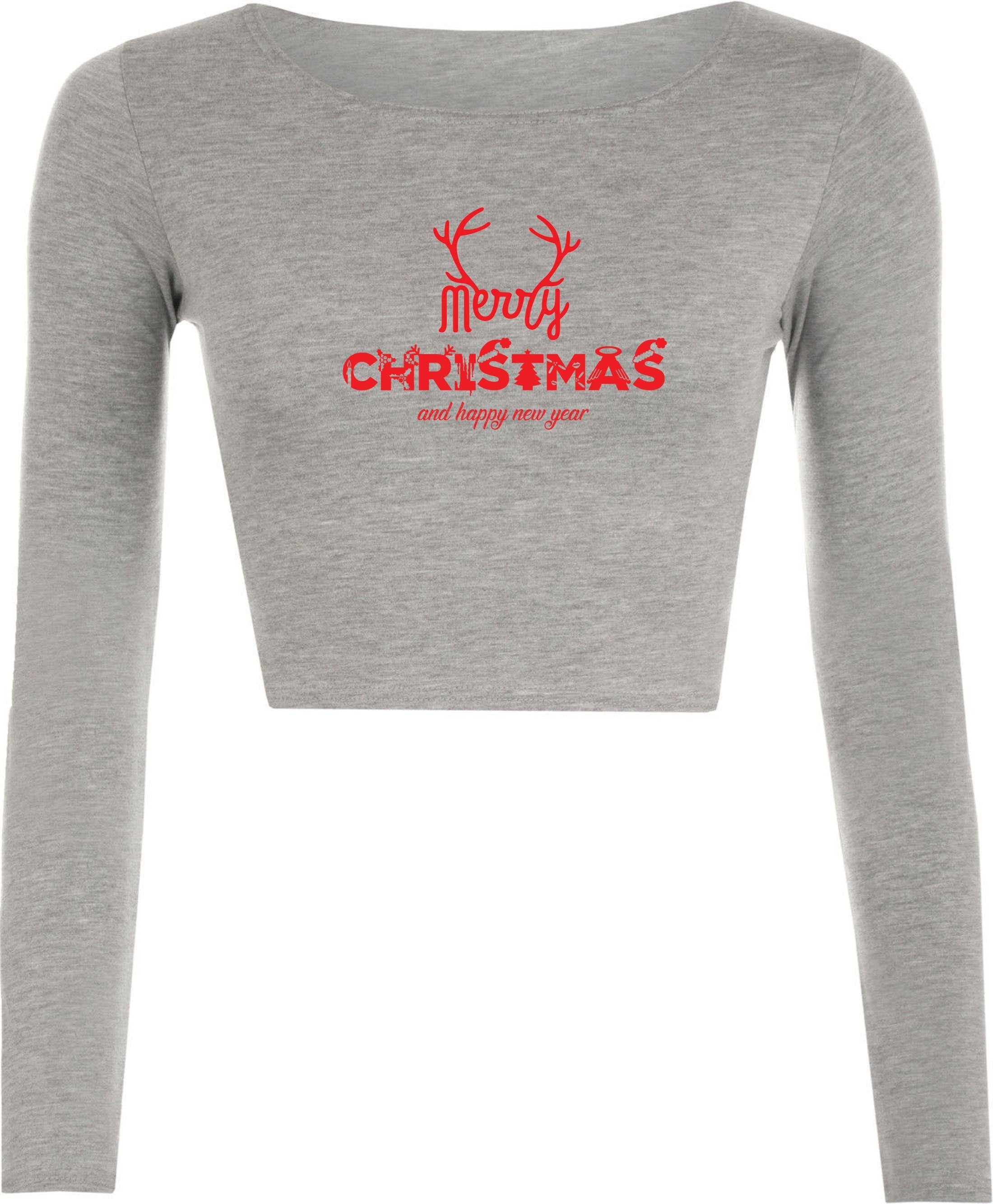 Merry christmas and happy new year crop tops croptop crop-top gift xmas present unisex top ladies mens womens top trending