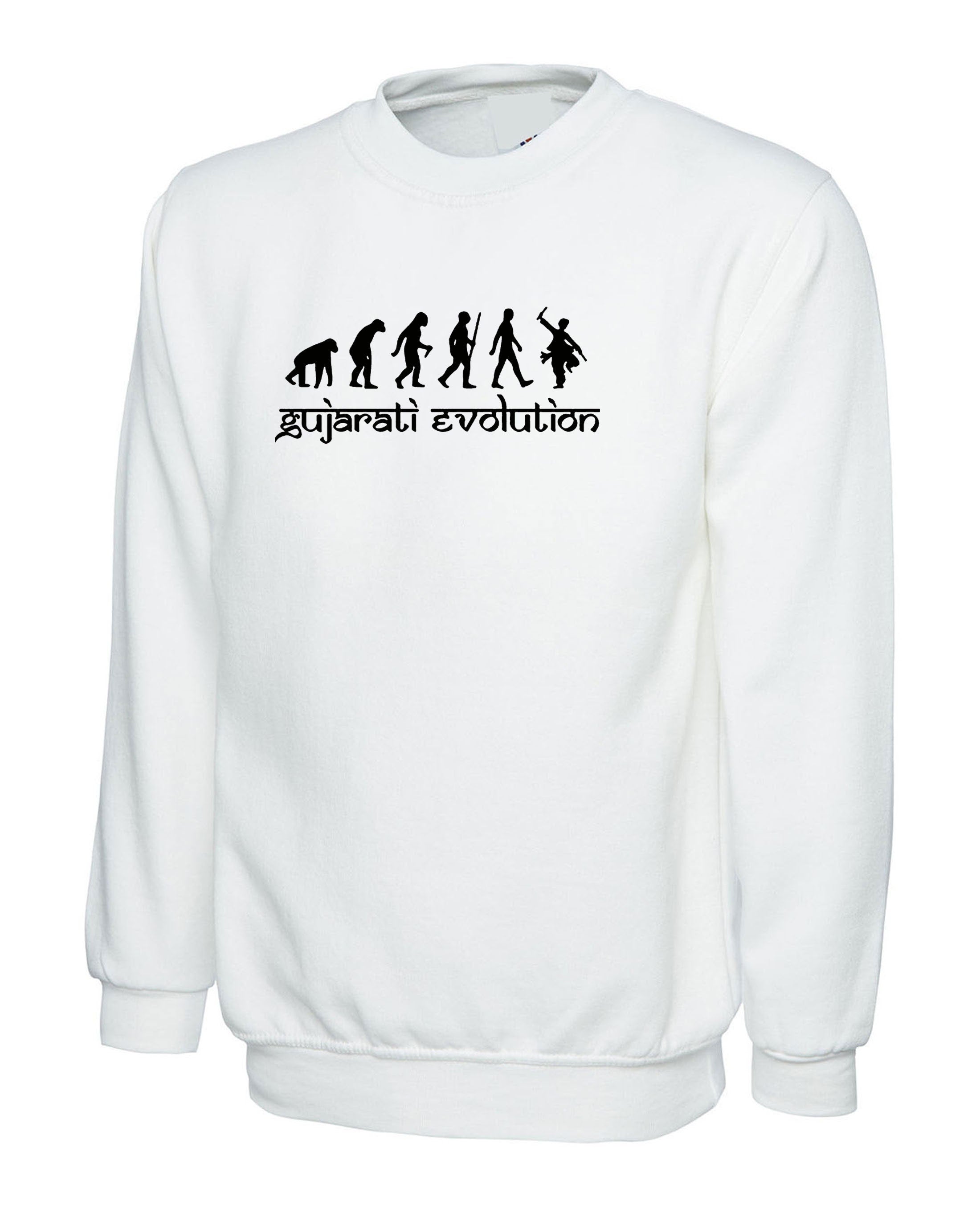 Gujarati evolution funny indian desi gujarati sweatshirt jumper sweater shirt hindi gift for gujarati garba dandiya dance friend birthday