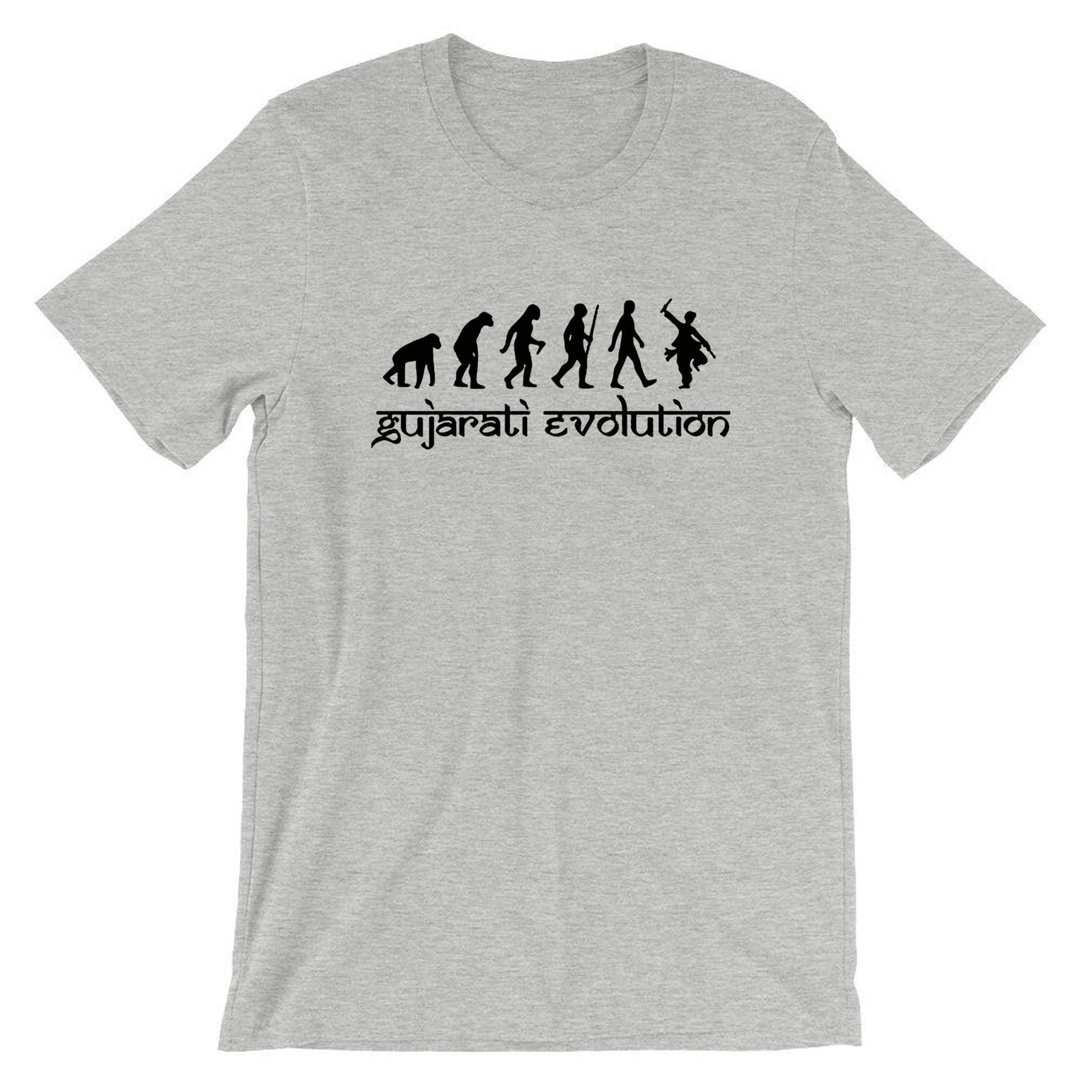 Gujarati evolution funny indian desi gujarati t shirt t-shirt tshirt tee shirt hindi gift for gujarati garba dandiya dance friend birthday