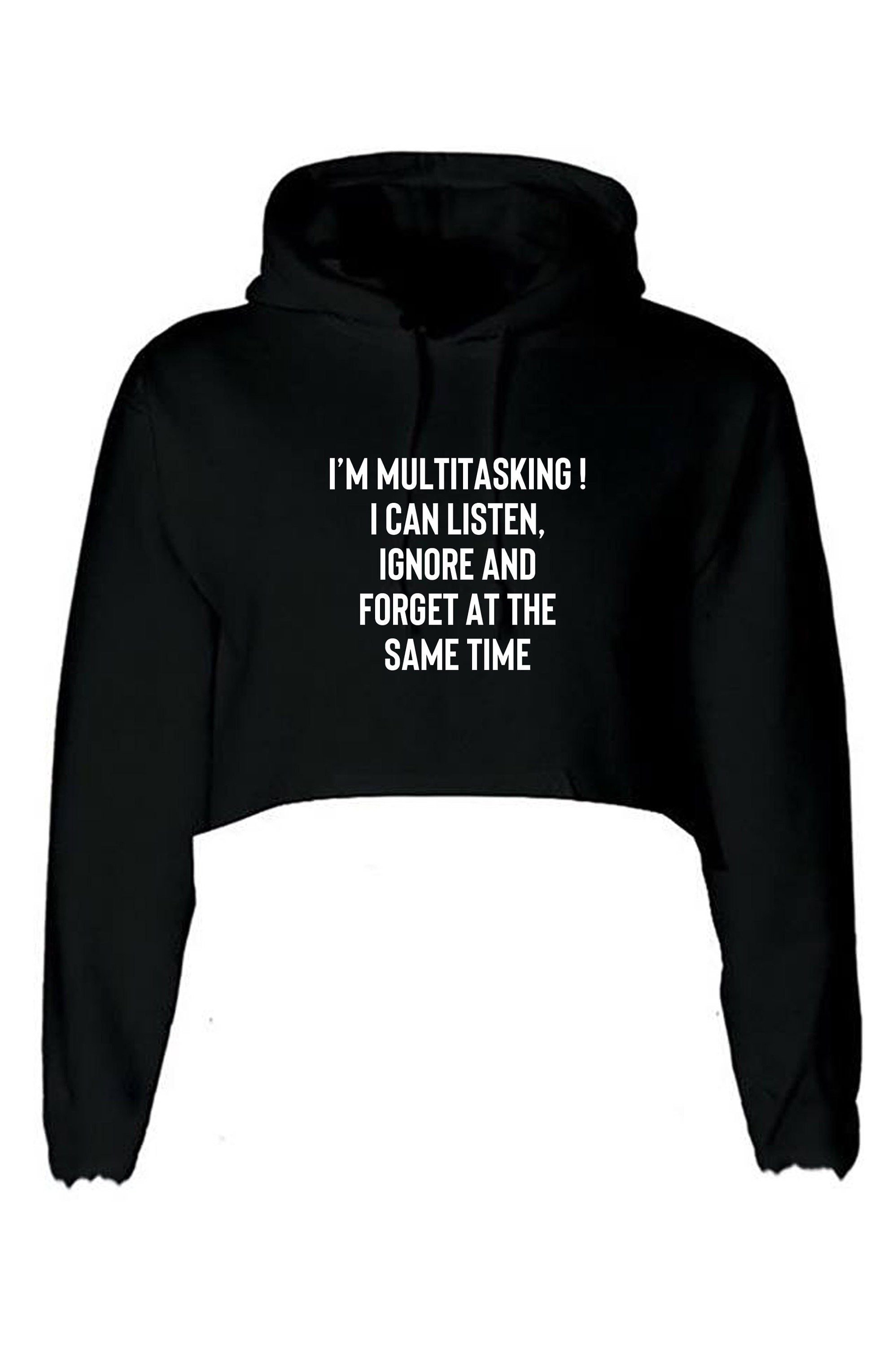 I'm multitasking funny joke lazy rude sarcastic humorous crop tops hoodie crop-top hoody hood croptop unisex gift birthday