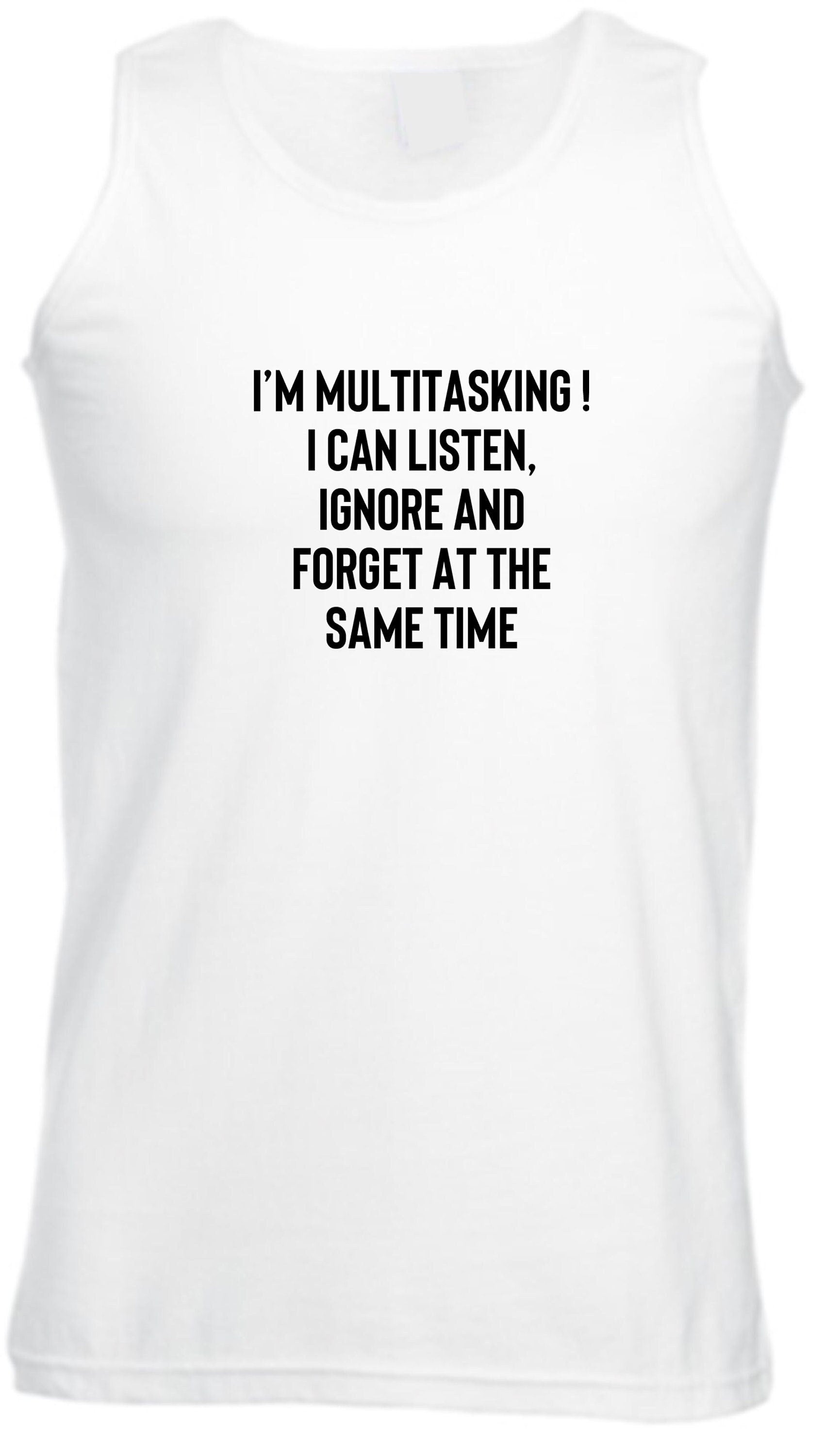 I'm multitasking funny joke lazy rude sarcastic humorous vest vests top tank gym workout exercise yoga unisex gift birthday