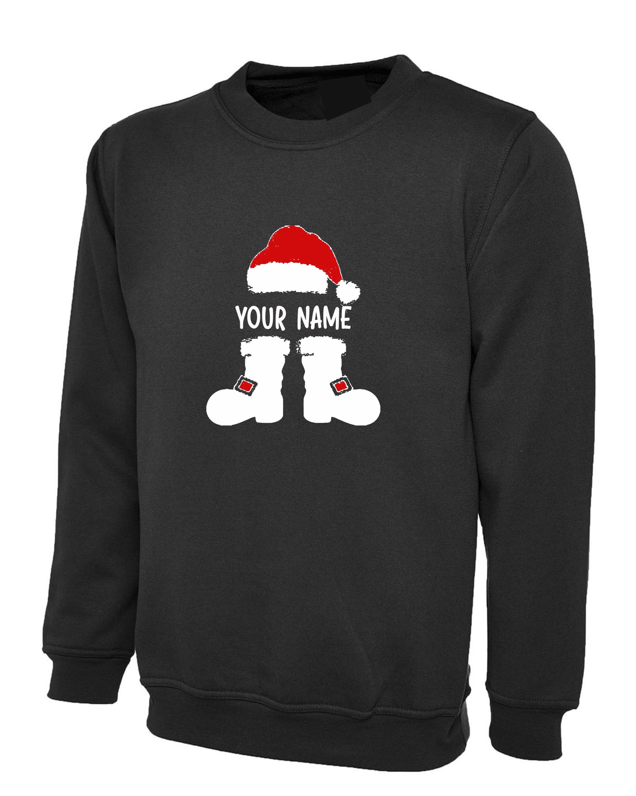 Santa claus with your name funny merry christmas sweatshirt jumper sweater shirt personalized customized your name gift present holiday