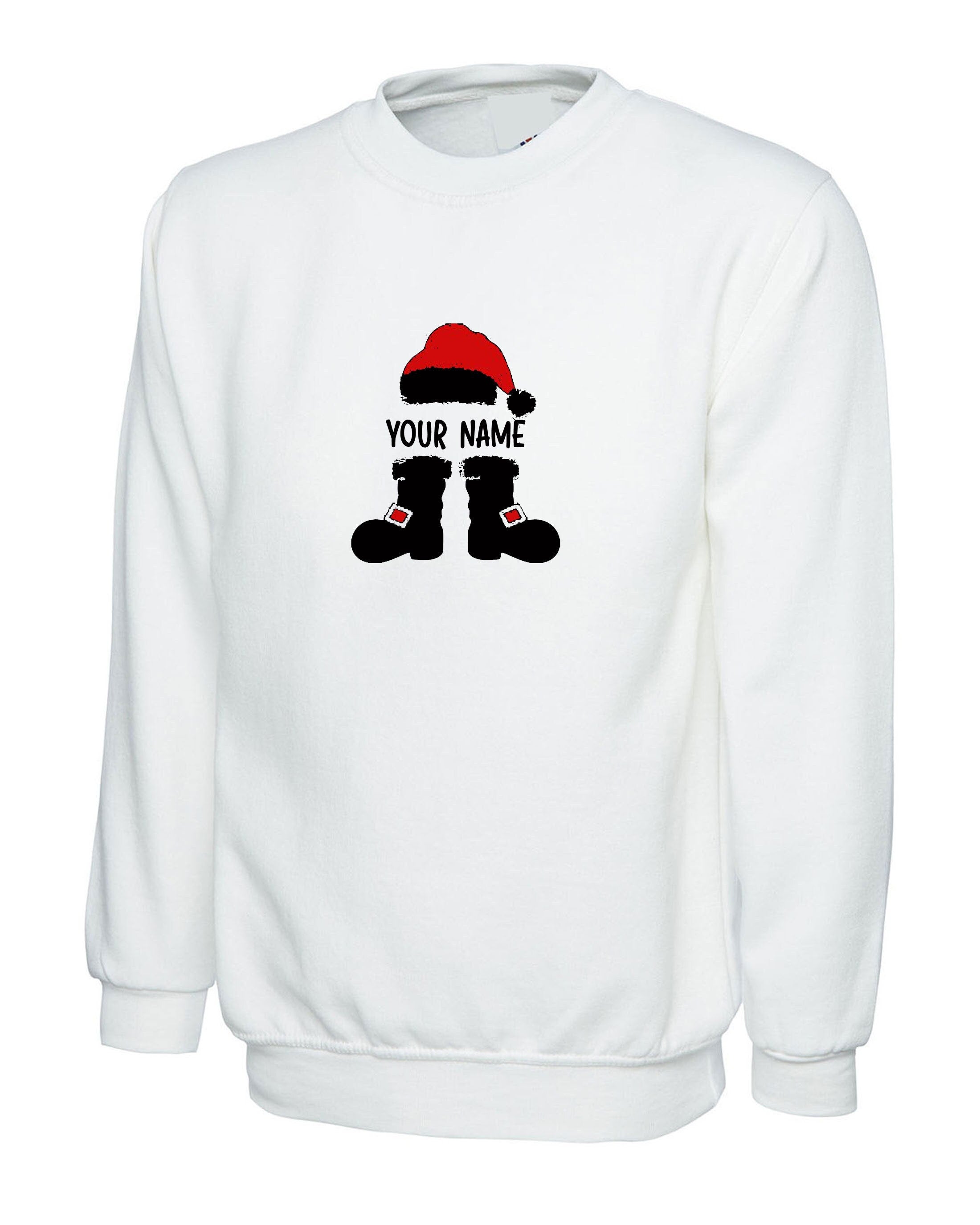 Santa claus with your name funny merry christmas sweatshirt jumper sweater shirt personalized customized your name gift present holiday