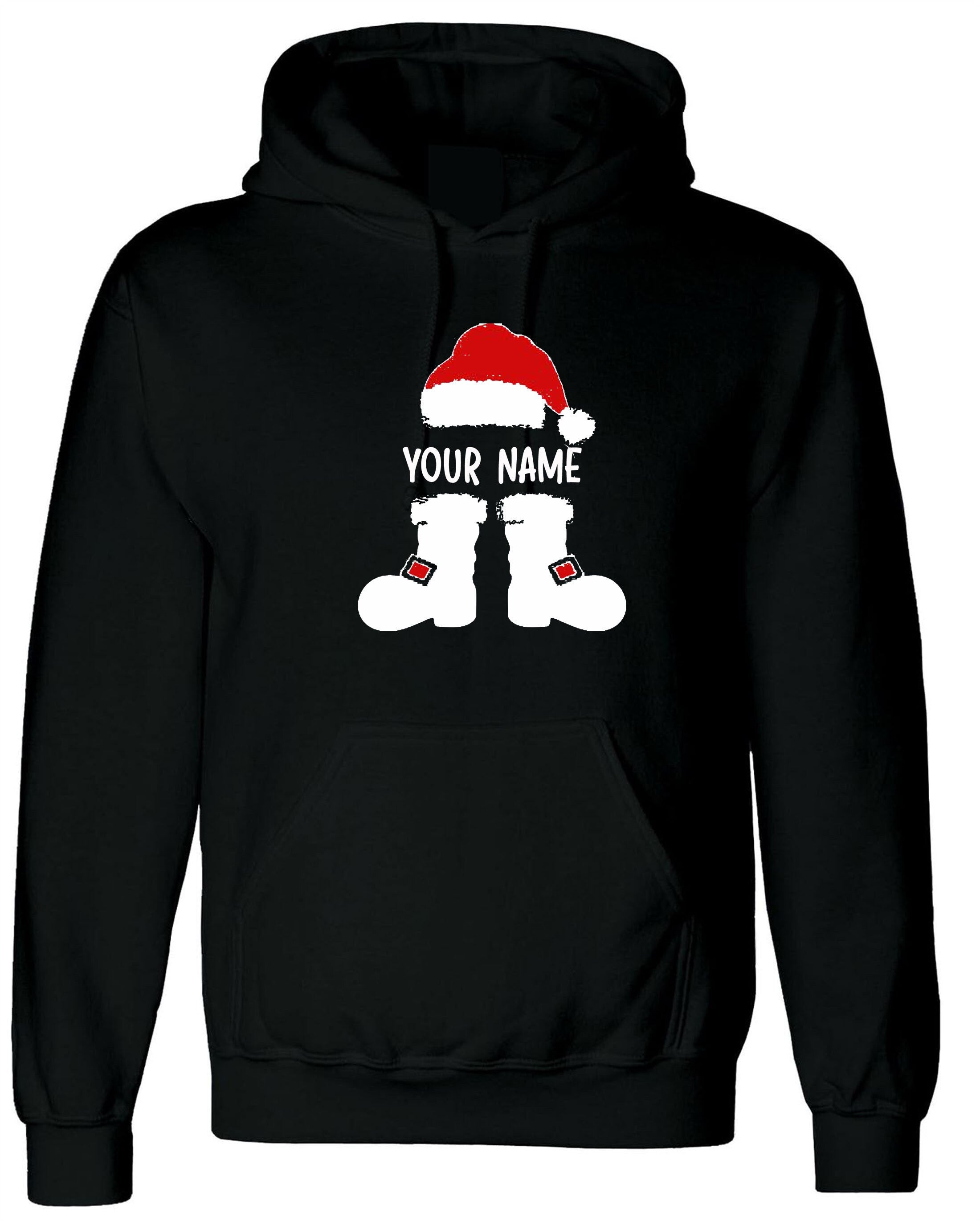 Santa claus with your name funny merry christmas hoodie hoody hood hooded personalized customized your name gift present holiday