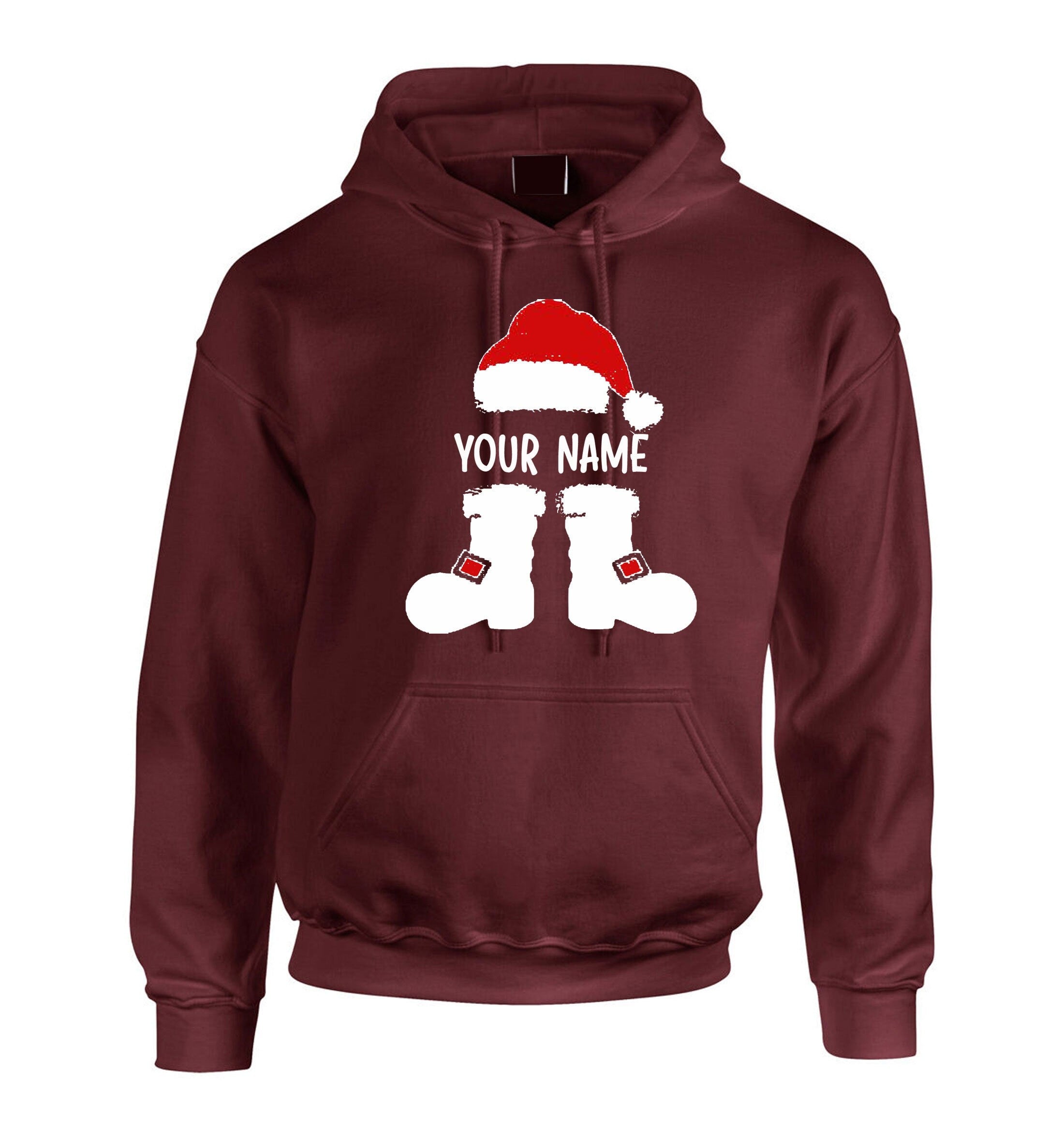 Santa claus with your name funny merry christmas hoodie hoody hood hooded personalized customized your name gift present holiday