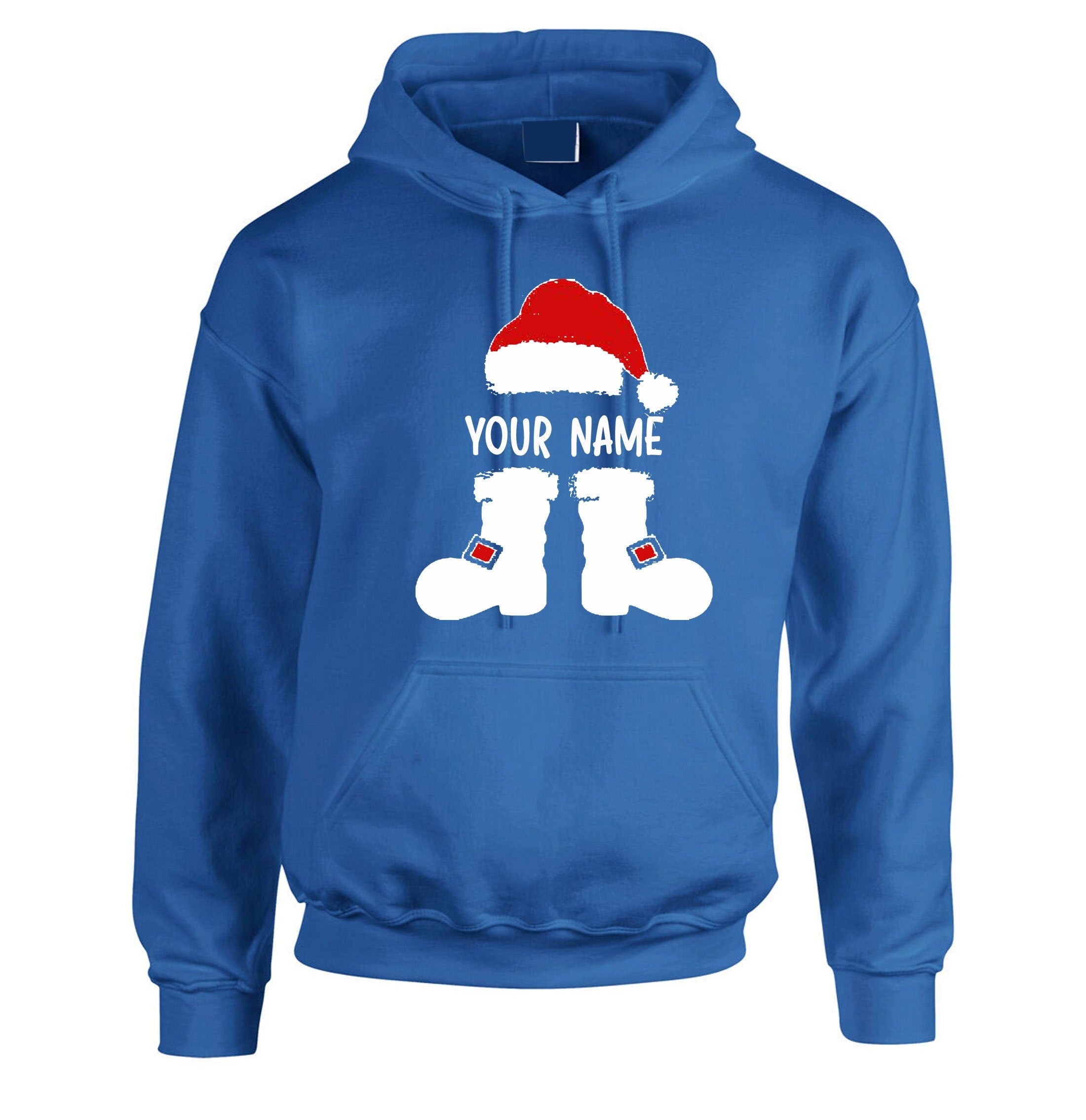 Santa claus with your name funny merry christmas hoodie hoody hood hooded personalized customized your name gift present holiday