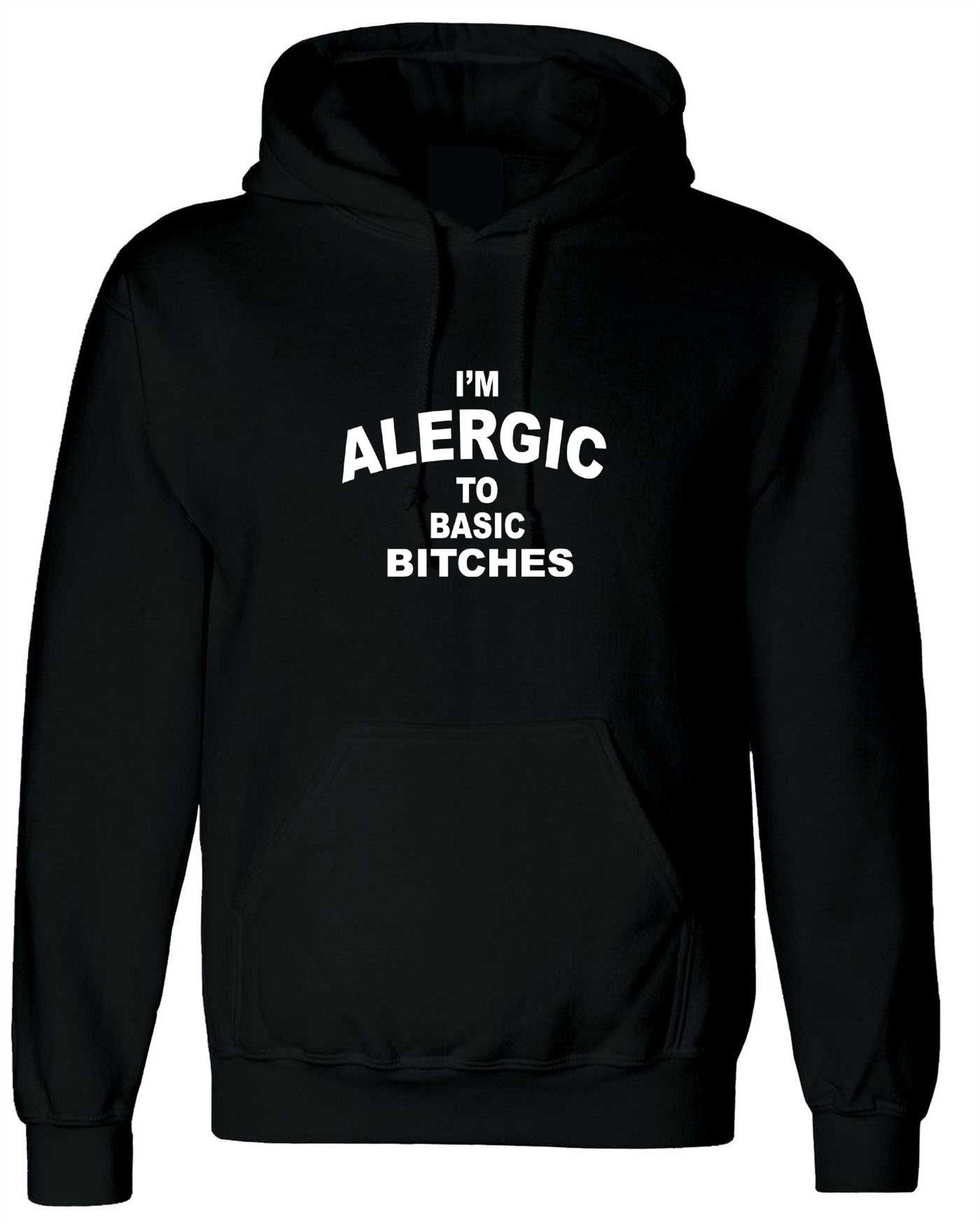 I'm allergic to basic witches funny hoodie valentines halloween gift mens joke humor present hoody hoods long sleeve hooded