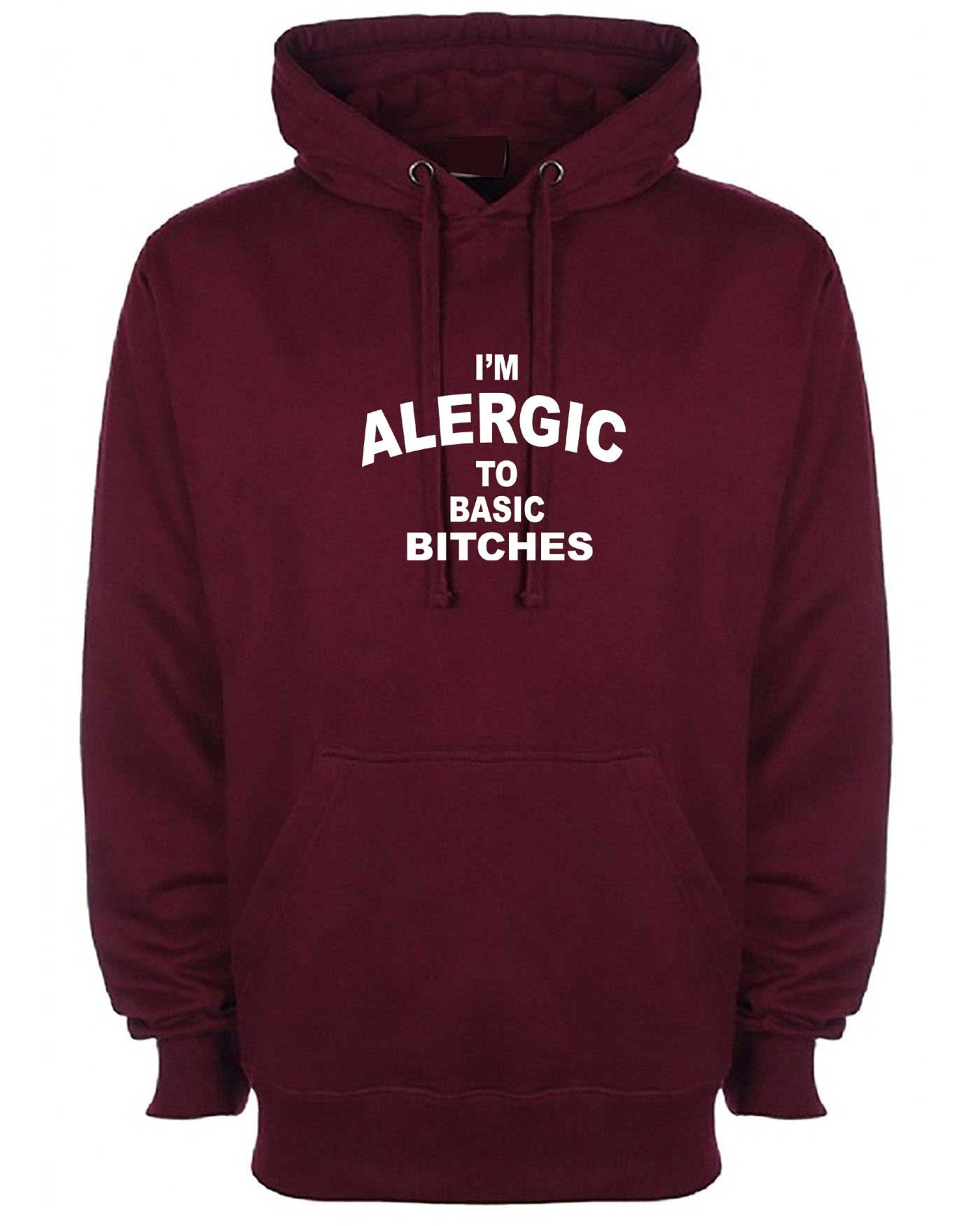 I'm allergic to basic witches funny hoodie valentines halloween gift mens joke humor present hoody hoods long sleeve hooded