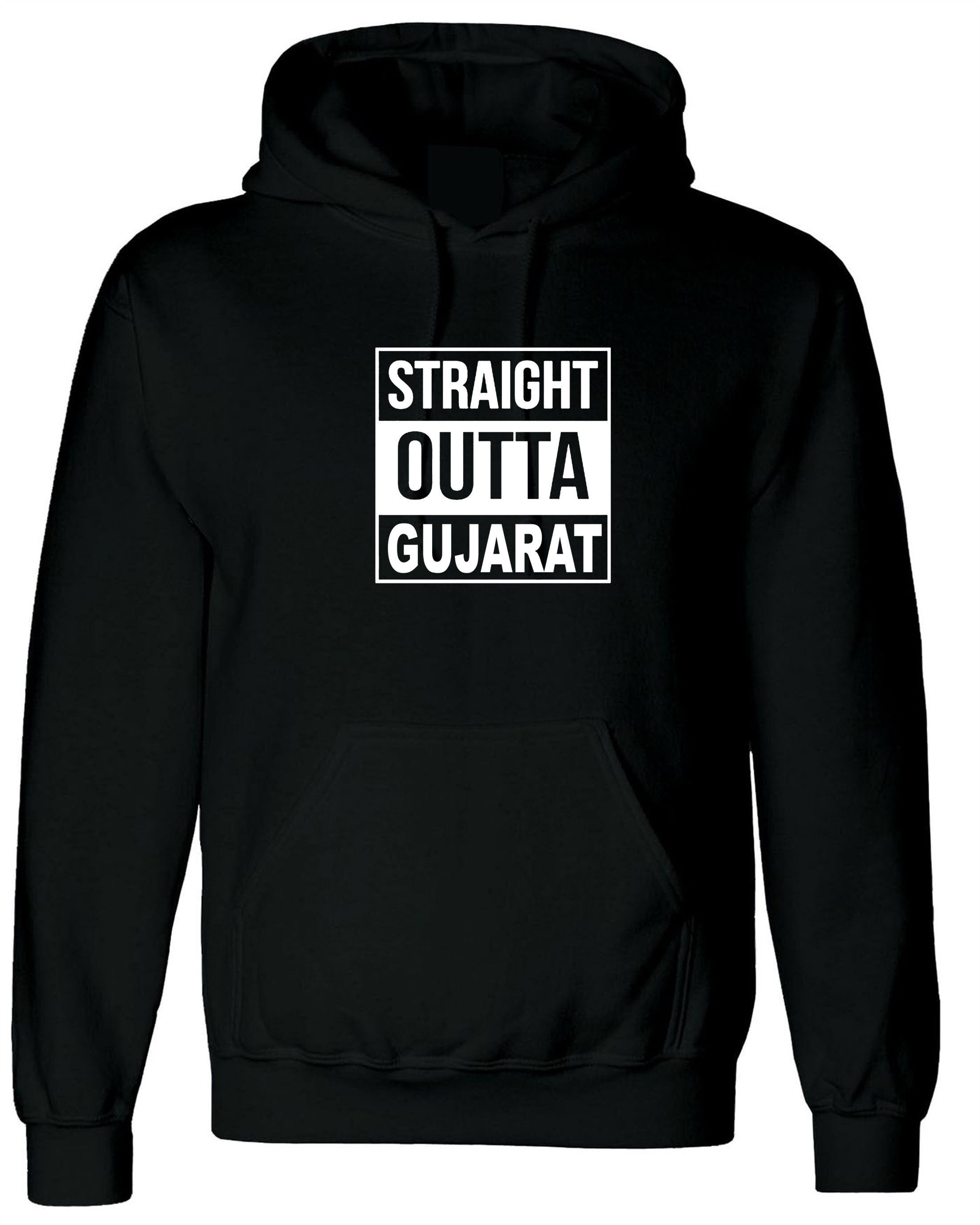 Straigth outta gujarat funny indian gujarati hoodie hoody hood hooded garba navratri dandiya dance gift for gujarati friend