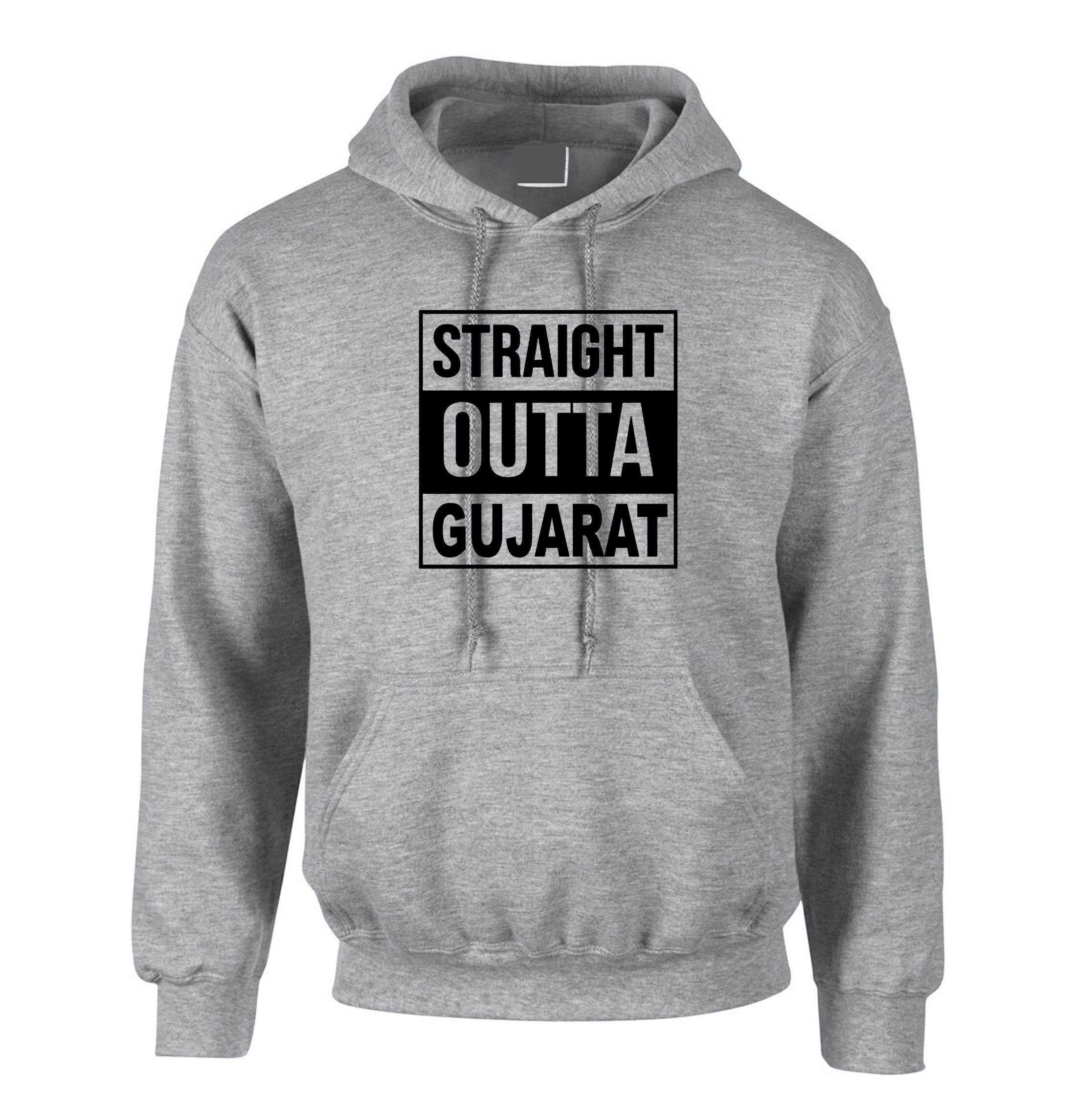 Straigth outta gujarat funny indian gujarati hoodie hoody hood hooded garba navratri dandiya dance gift for gujarati friend