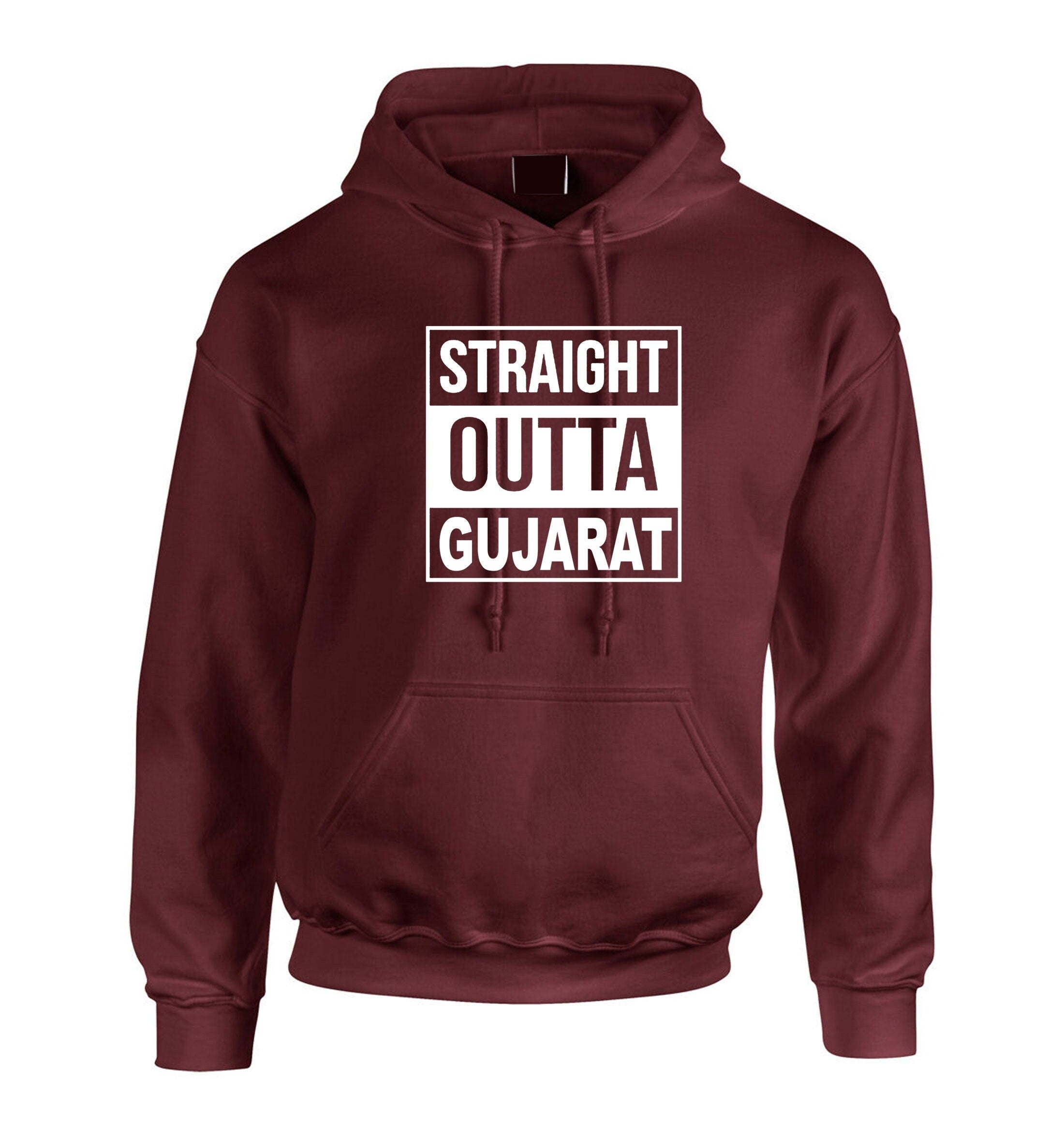 Straigth outta gujarat funny indian gujarati hoodie hoody hood hooded garba navratri dandiya dance gift for gujarati friend