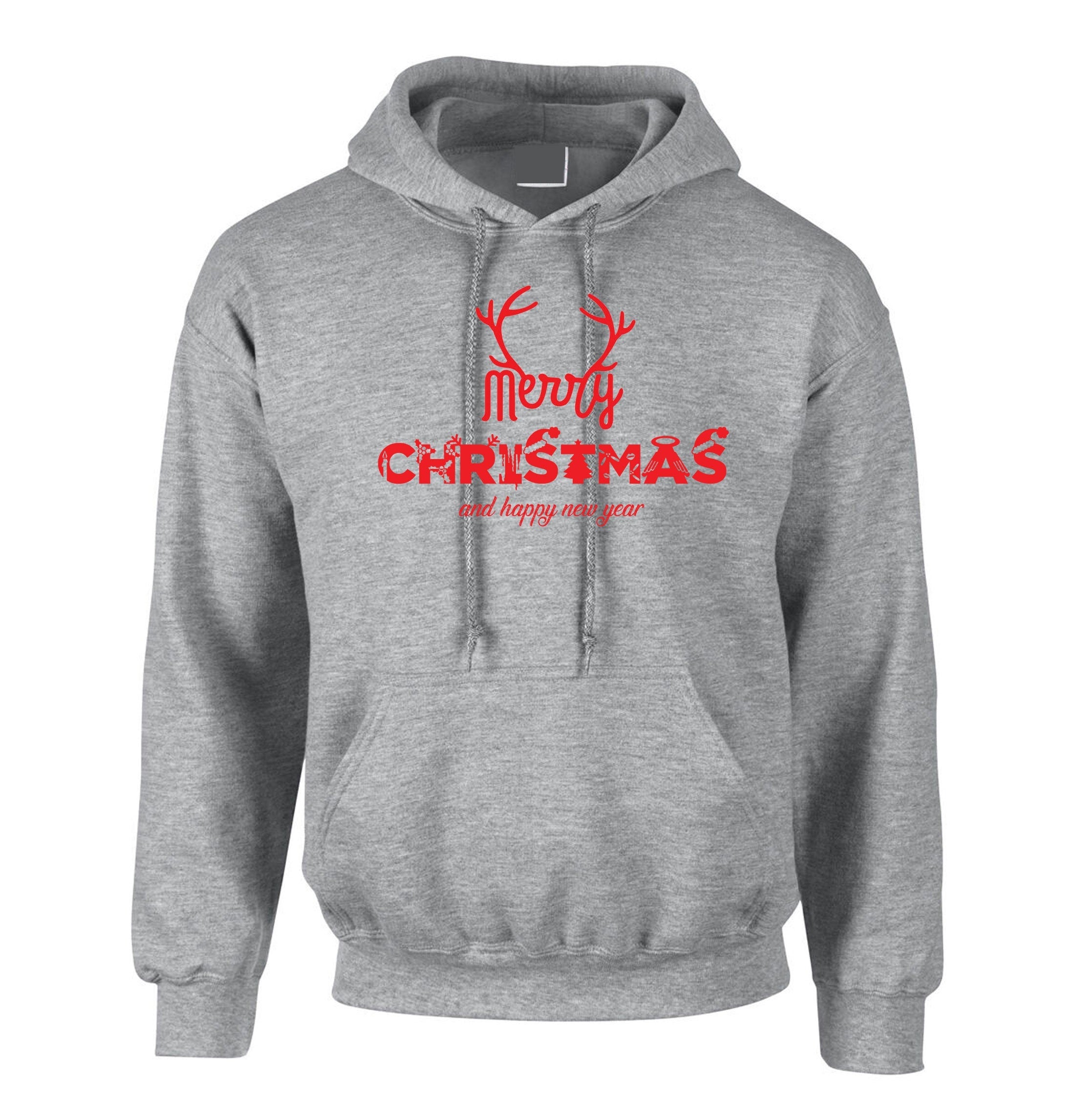 Merry christmas and happy new year hoodie hoody hood hooded gift xmas present unisex top ladies mens womens top trending