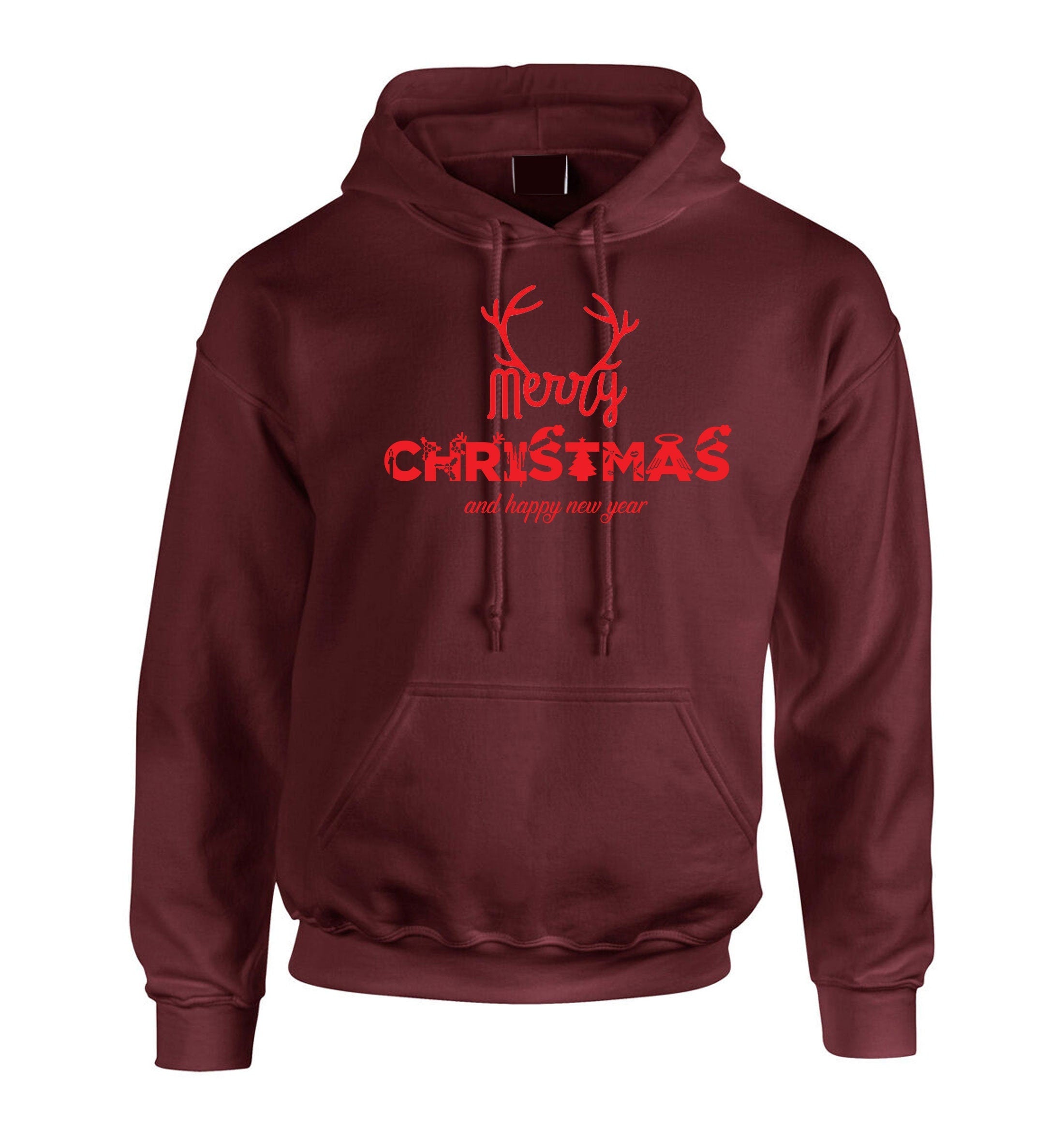 Merry christmas and happy new year hoodie hoody hood hooded gift xmas present unisex top ladies mens womens top trending