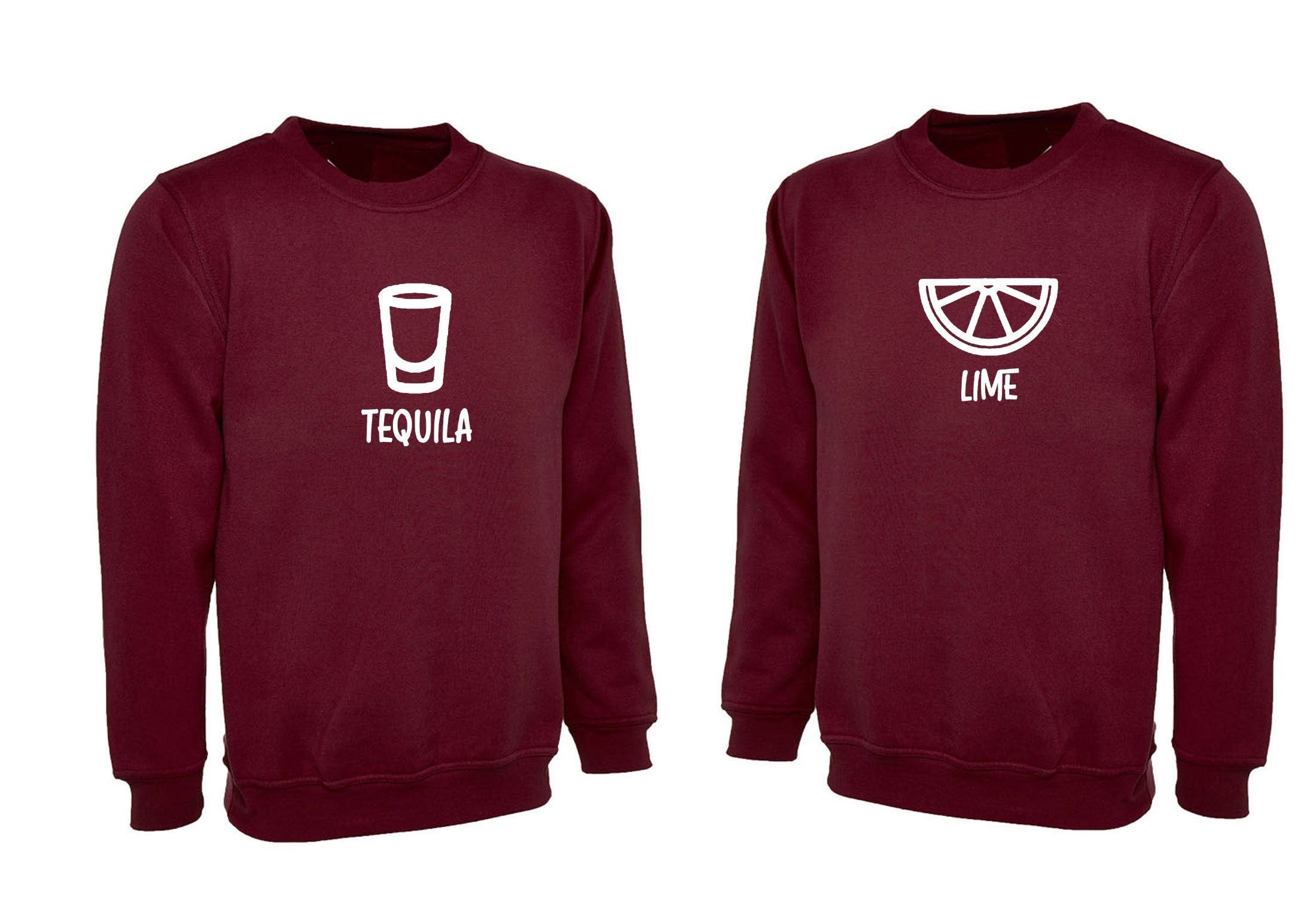 Couple matching shirts tequila & lime drink couple funny husband wife gf bf funny valentine's gift outfit sweatshirt jumper sweater shirt