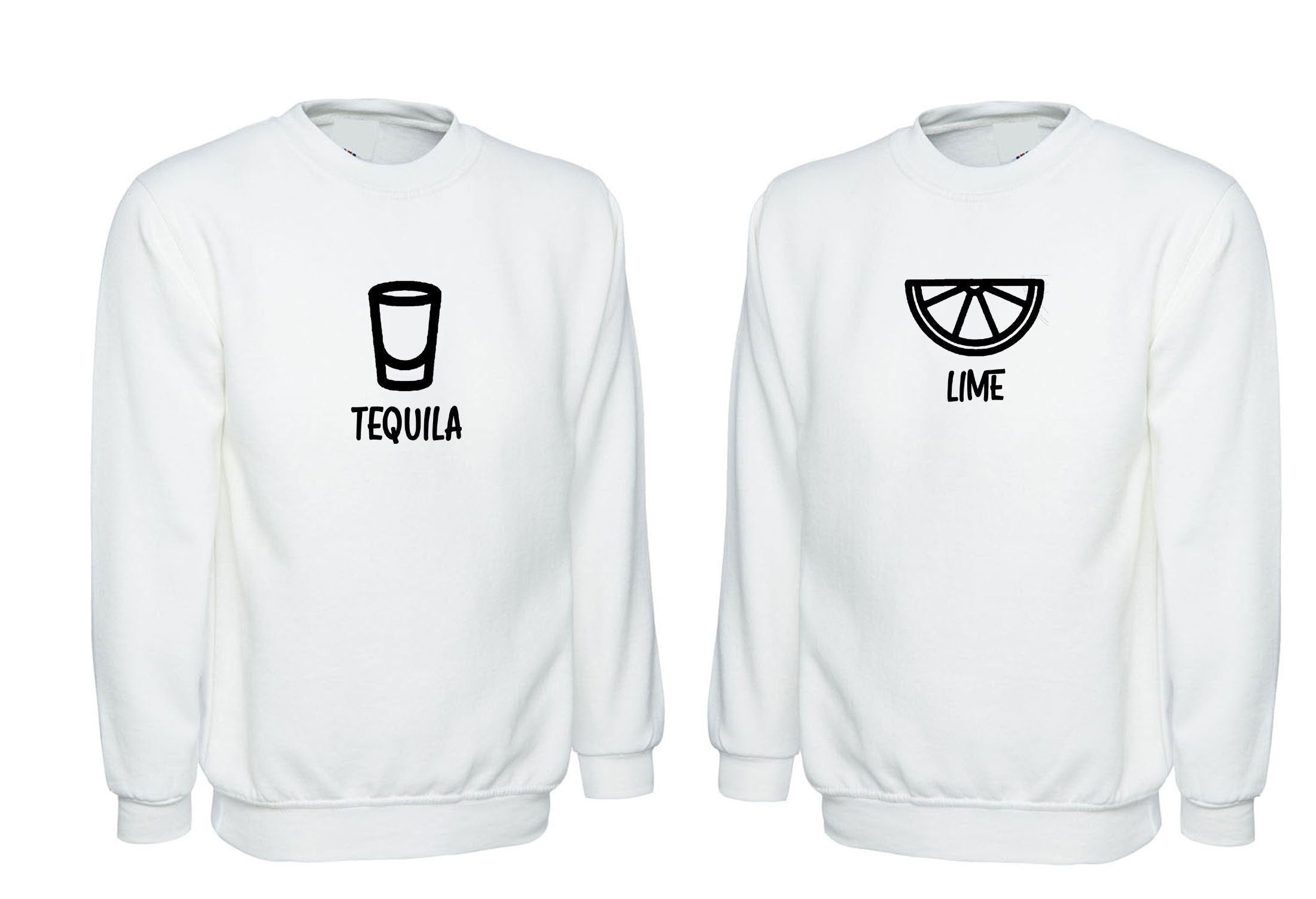 Couple matching shirts tequila & lime drink couple funny husband wife gf bf funny valentine's gift outfit sweatshirt jumper sweater shirt