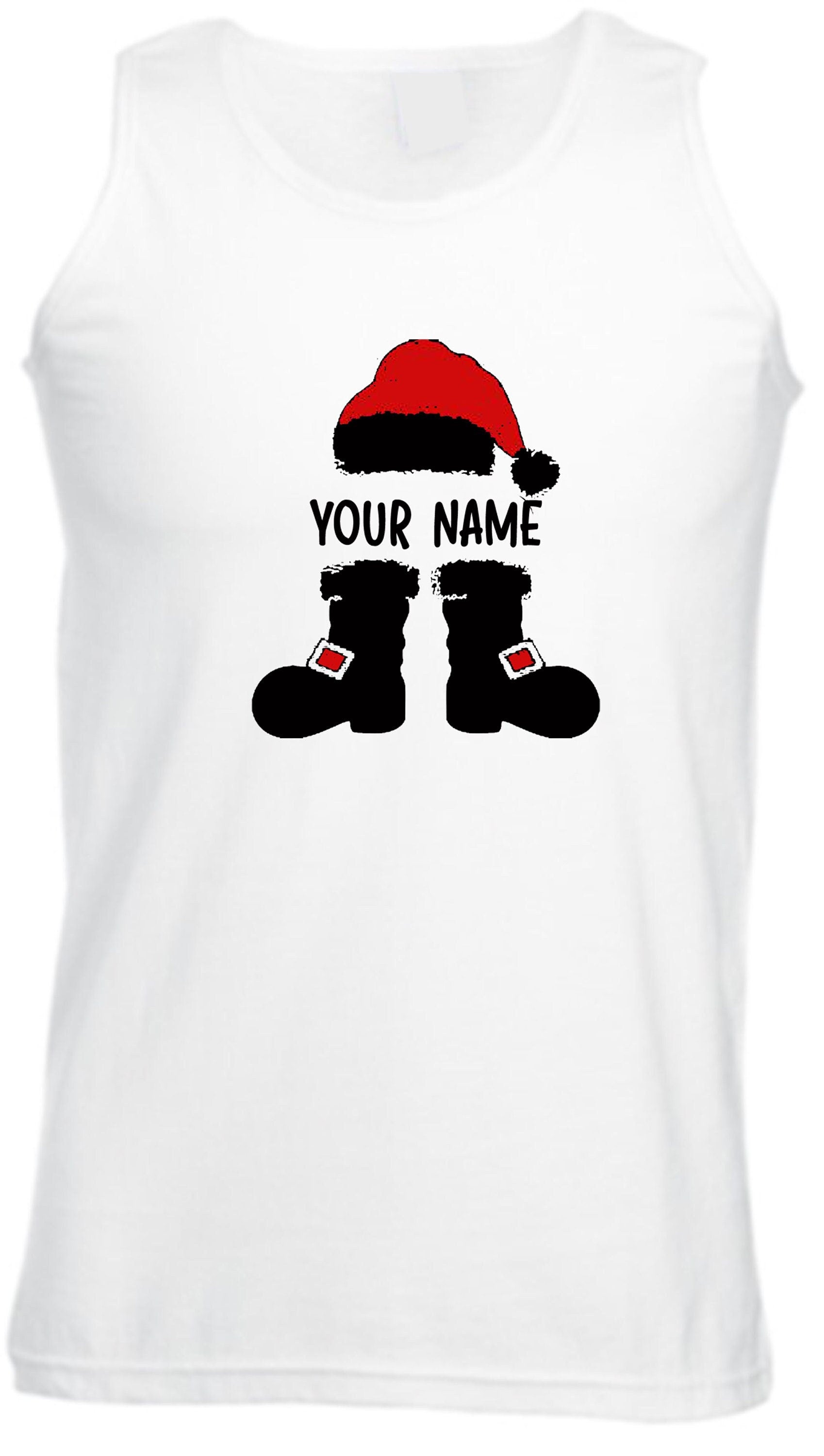 Santa claus with your name funny merry christmas vest vests gym workout exercise personalized customized your name gift present holiday