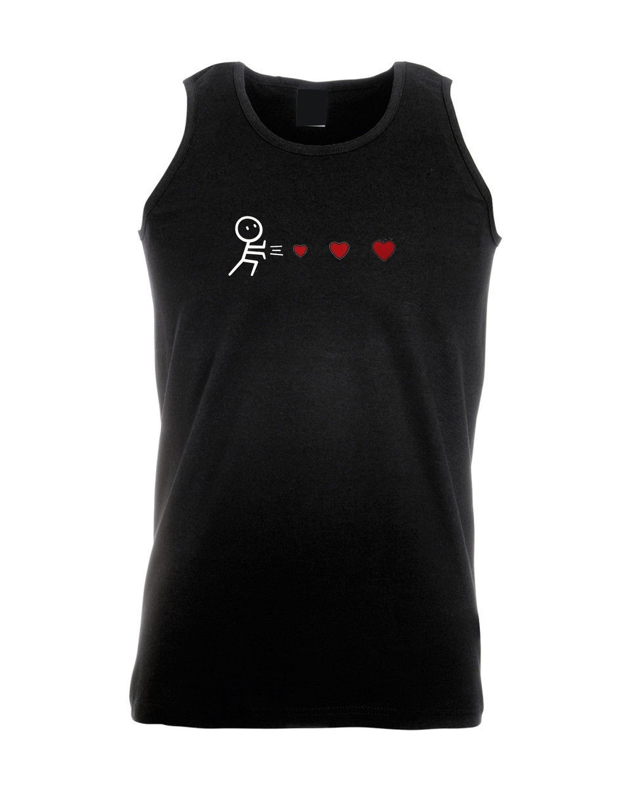 Throwing hearts funny valentines mens womens ladies gift vest vests top tank gym workout exercise yoga birthday present joke cute