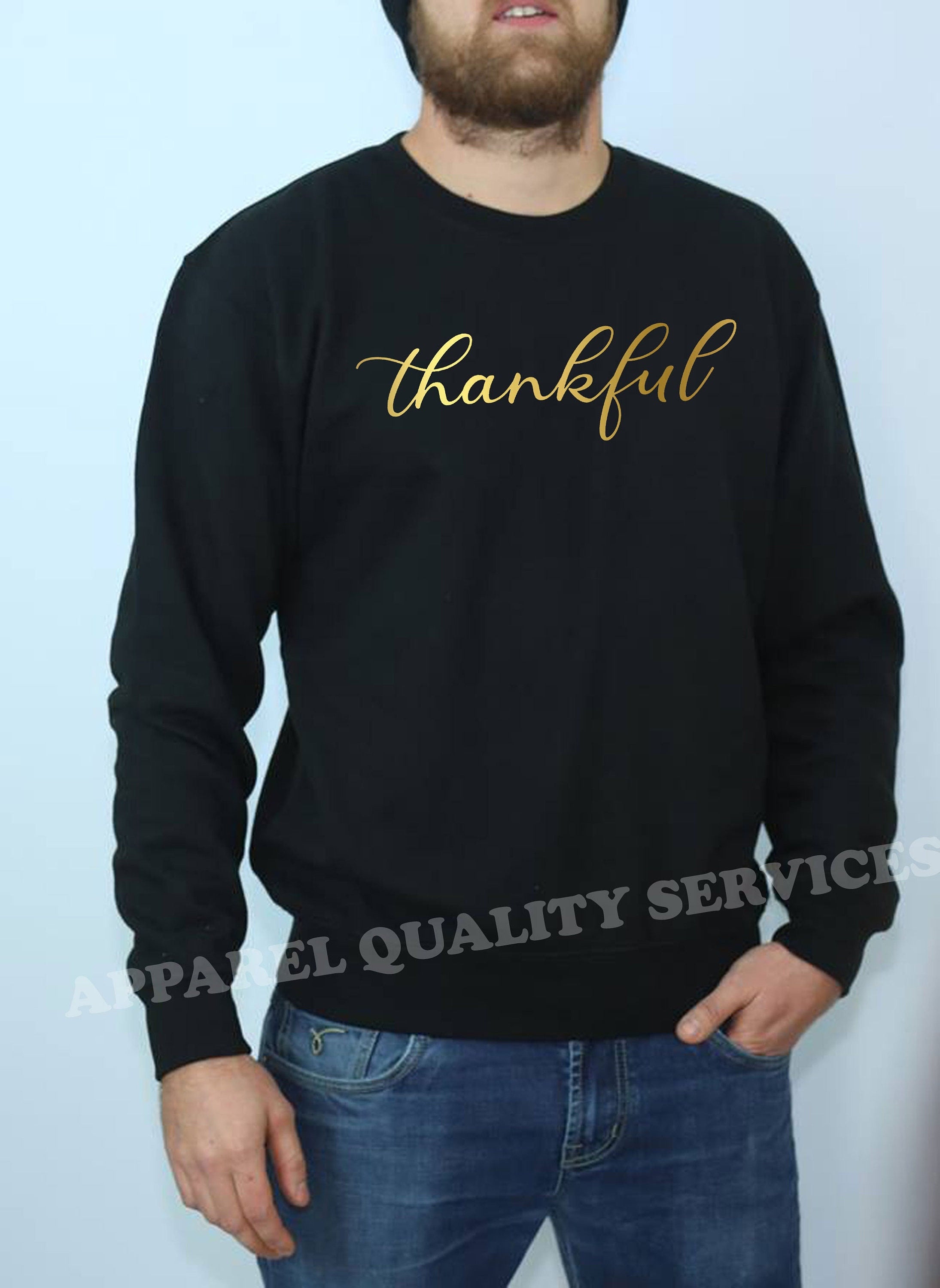 Thankful sweatshirt jumper sweater shirt thanksgiving birthday gift christmas present xmas top ladies women uni top