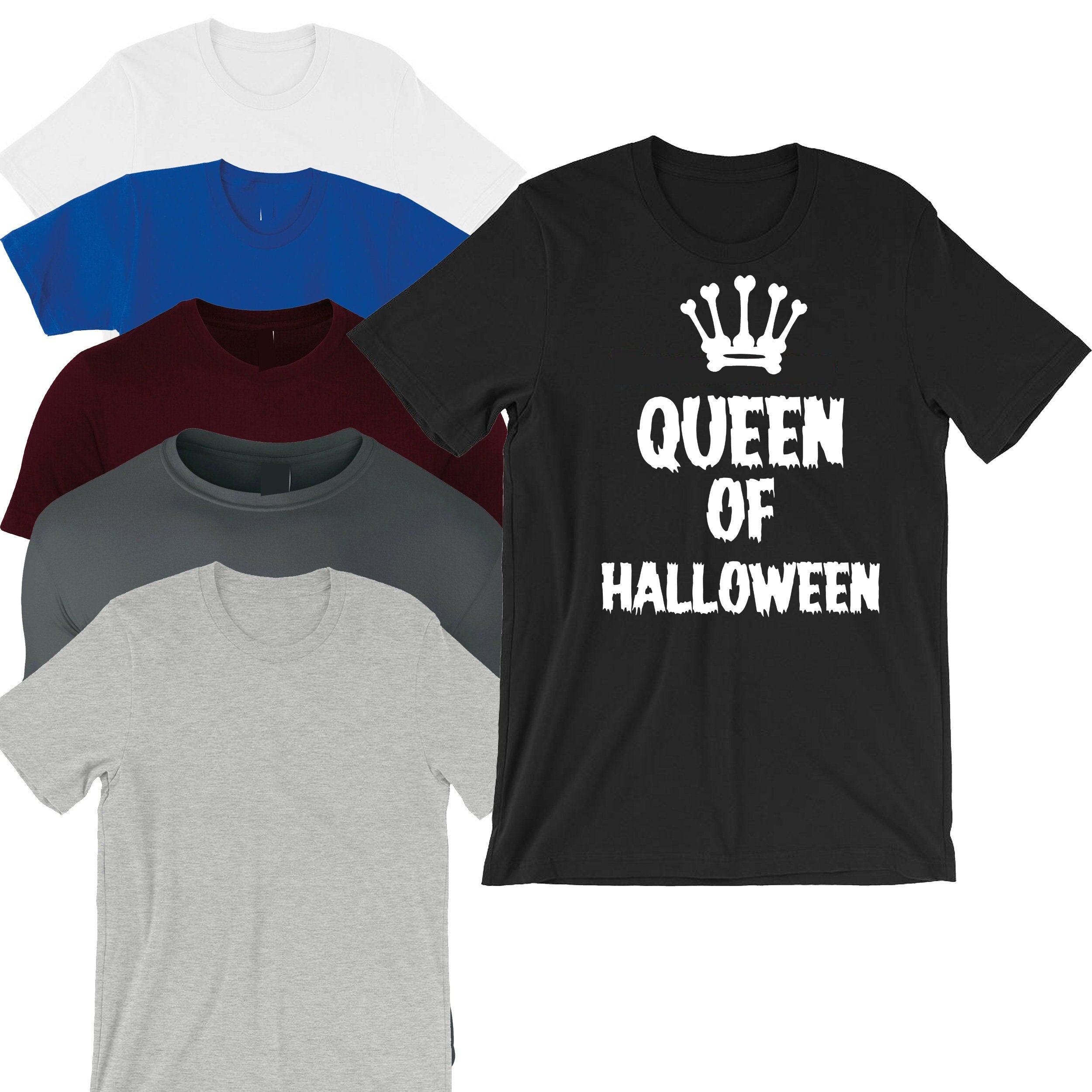 Ladies womens funny halloween outfit halloween costume queen of halloween tshirt t-shirt t shirt tee shirt horror joke gift present