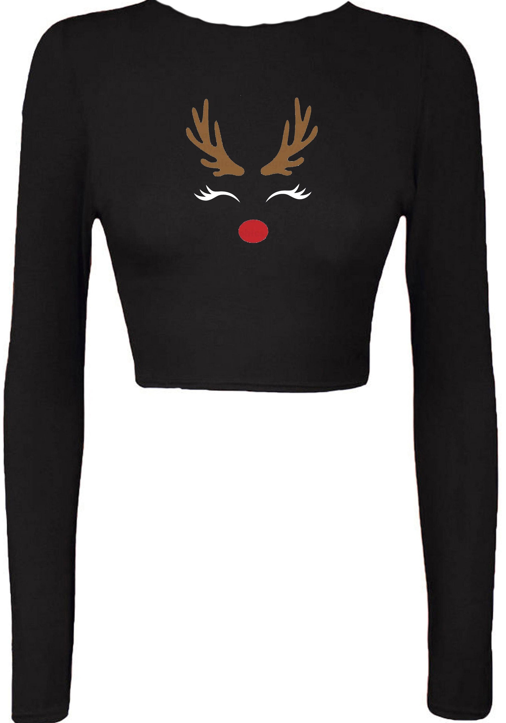 Reindeer christmas crop tops croptop crop-top cute gift xmas present womens ladies unisex top deer horns idea