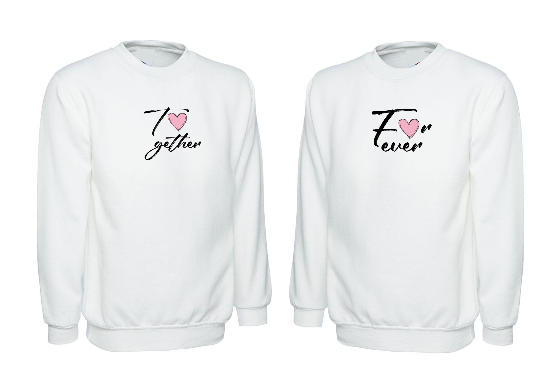 Couple Matching Shirts Together Forever Cute Sweatshirt Jumper Sweater Shirt joke Valentine's Day Wedding anniversary BF GF Husband Wife