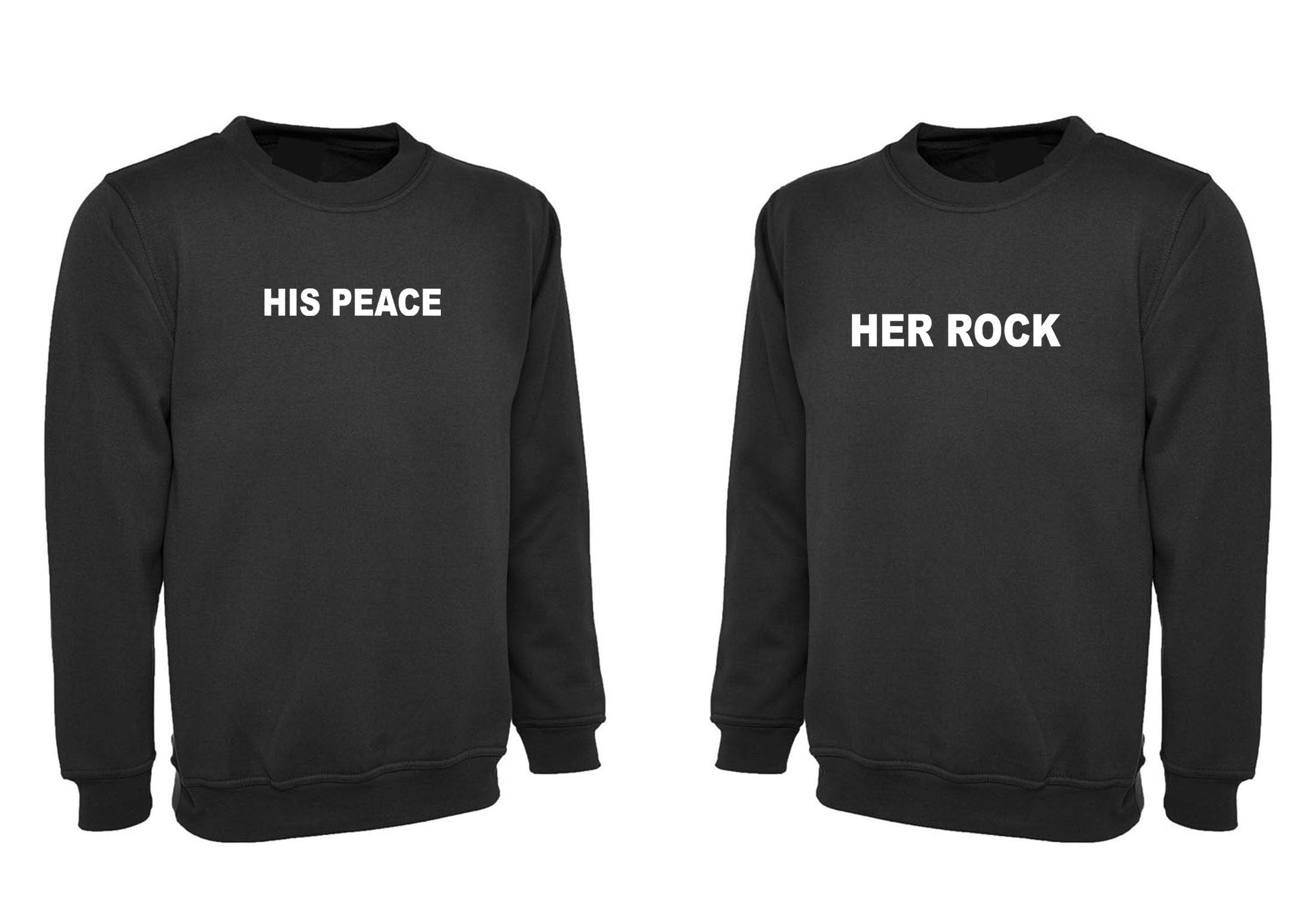 Couple matching funny shirts his peace her rock sweatshirt jumper sweater shirt joke valentines outfit wedding love marriage anniversary