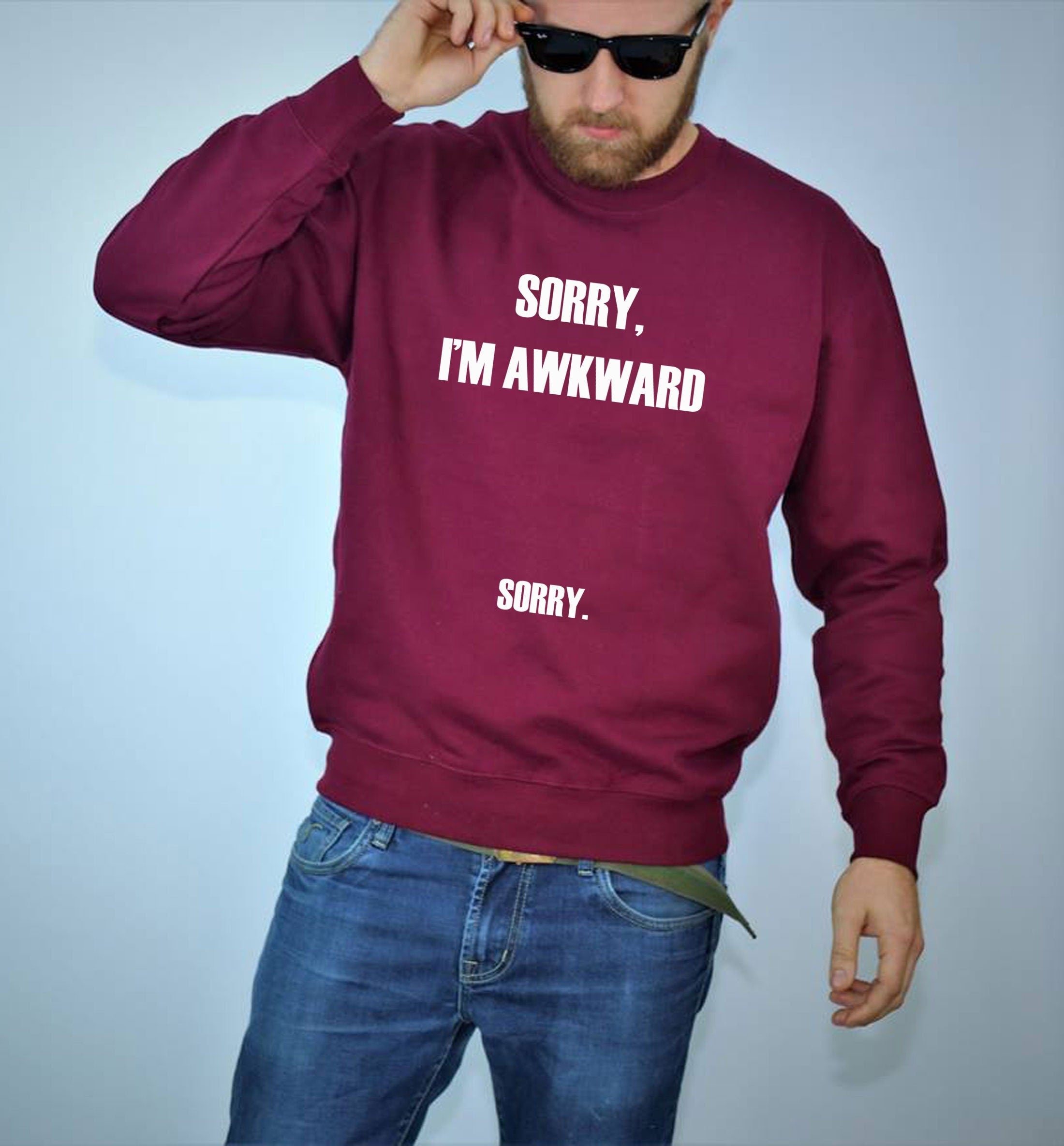 Sorry i'm awkward sorry sweatshirt jumper sweater shirt sarcastic joke ladies top birthday xmas gift christmas unisex funny top